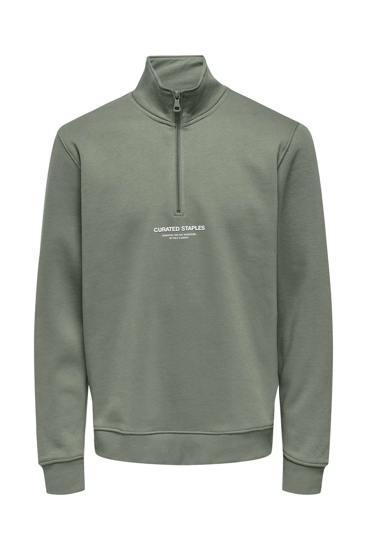Only & Sons-Unspült Reg Half Zip Sweatshirt - Castor Grey 22030922 1