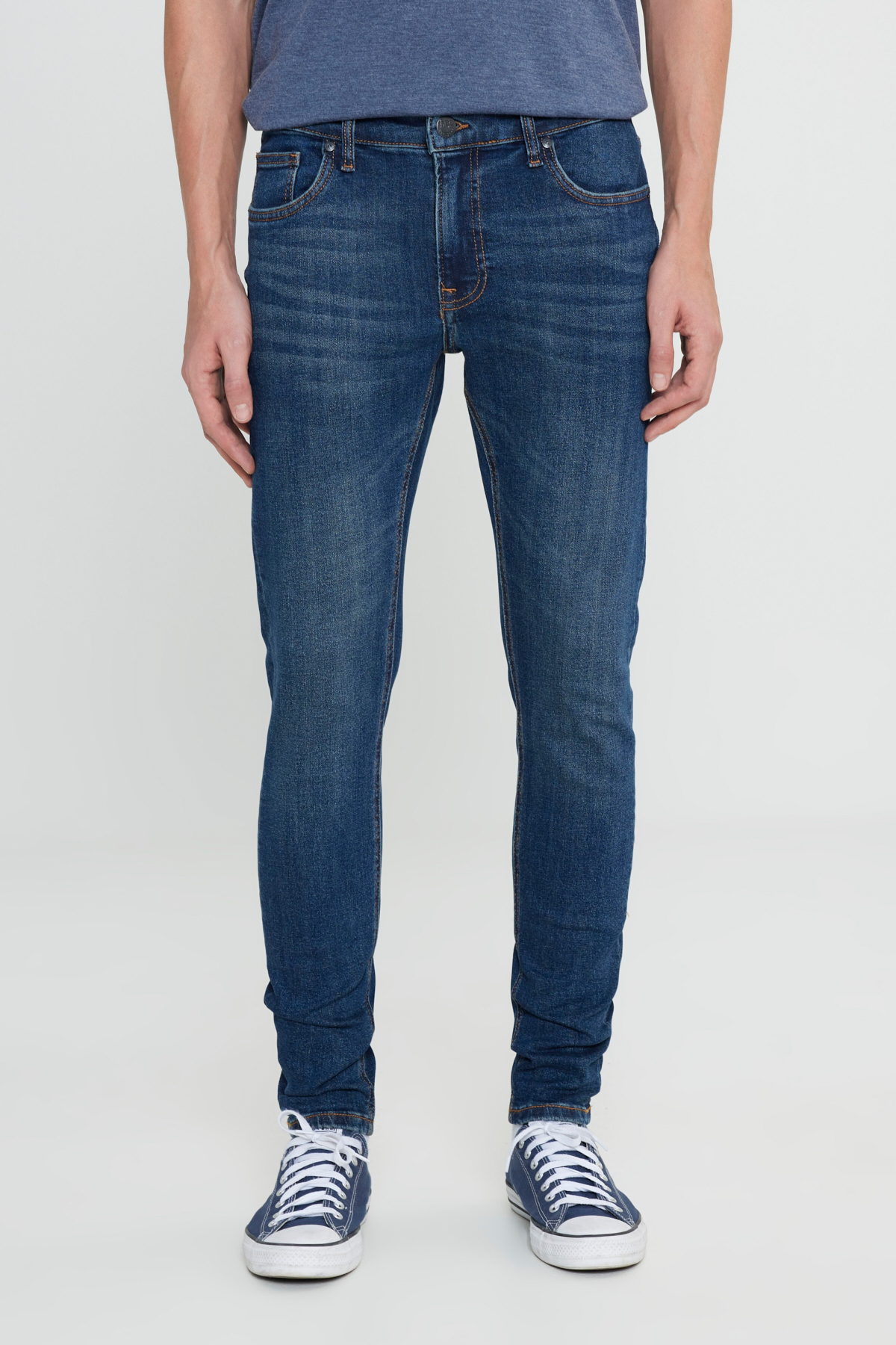 Lee  Skinny Fit Çok Dar Kesim Normal Bel Çok Dar Paça Erkek Malone Mavi Esnek Jean Denim Kot Pantolon - Görsel 3