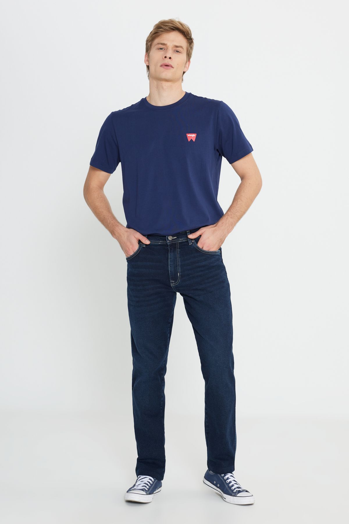 شلوار جین آبی مردانه تگزاس باریک و کمر انعطاف پذیر Wrangler