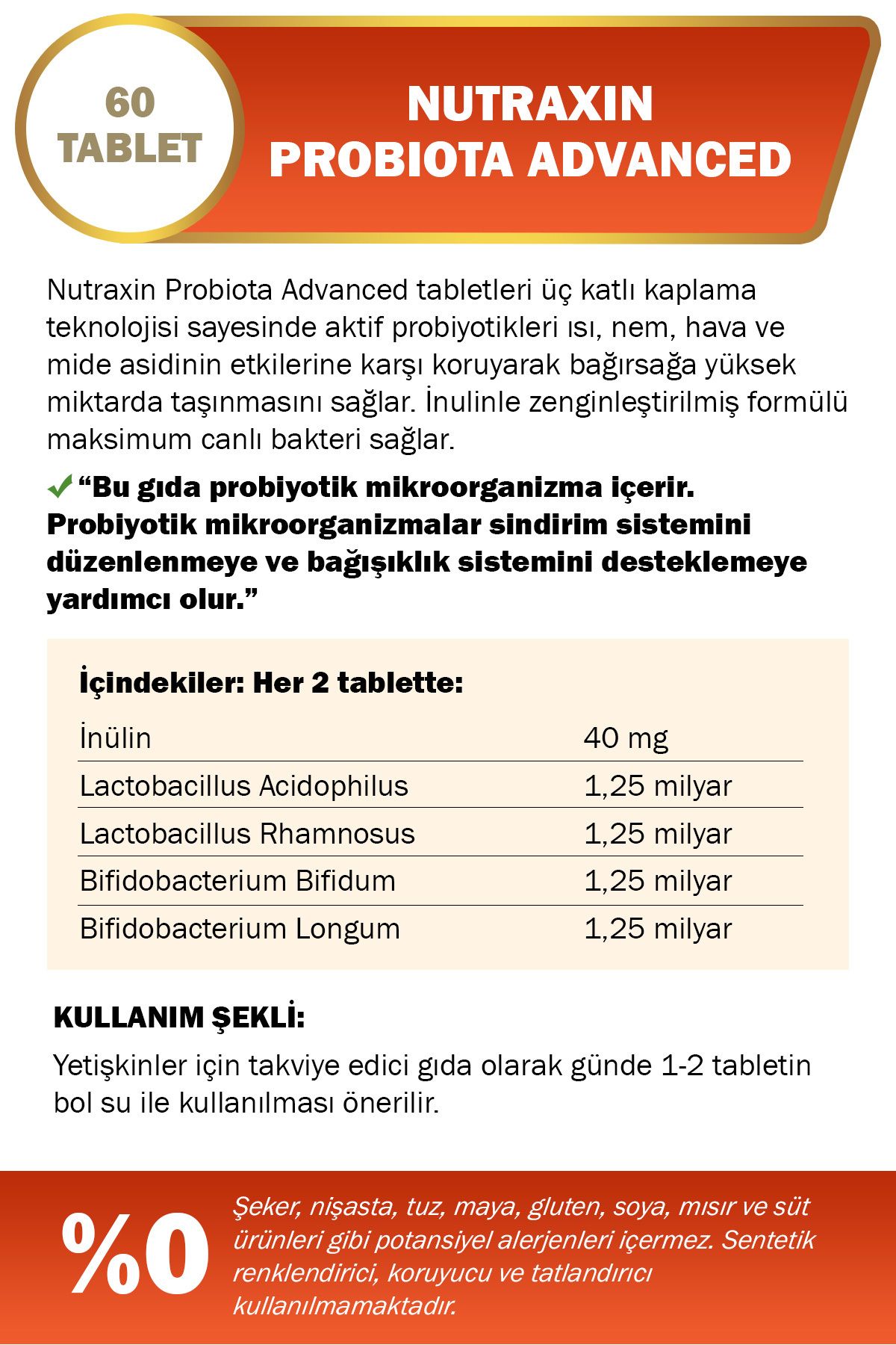 Nutraxin-Probiota Advanced 60 Tablet 2