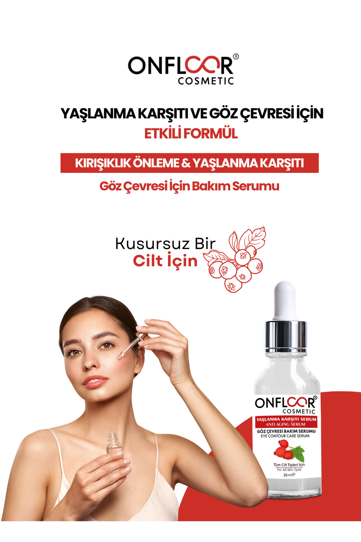 Göz Serumu 30 ml - Göz Çevresi İçin Nemlendirici, Kırışıklık Görünümü Karşıtı Bakım — ONFLOORANTİAGİNG — تصویر 2 از 3