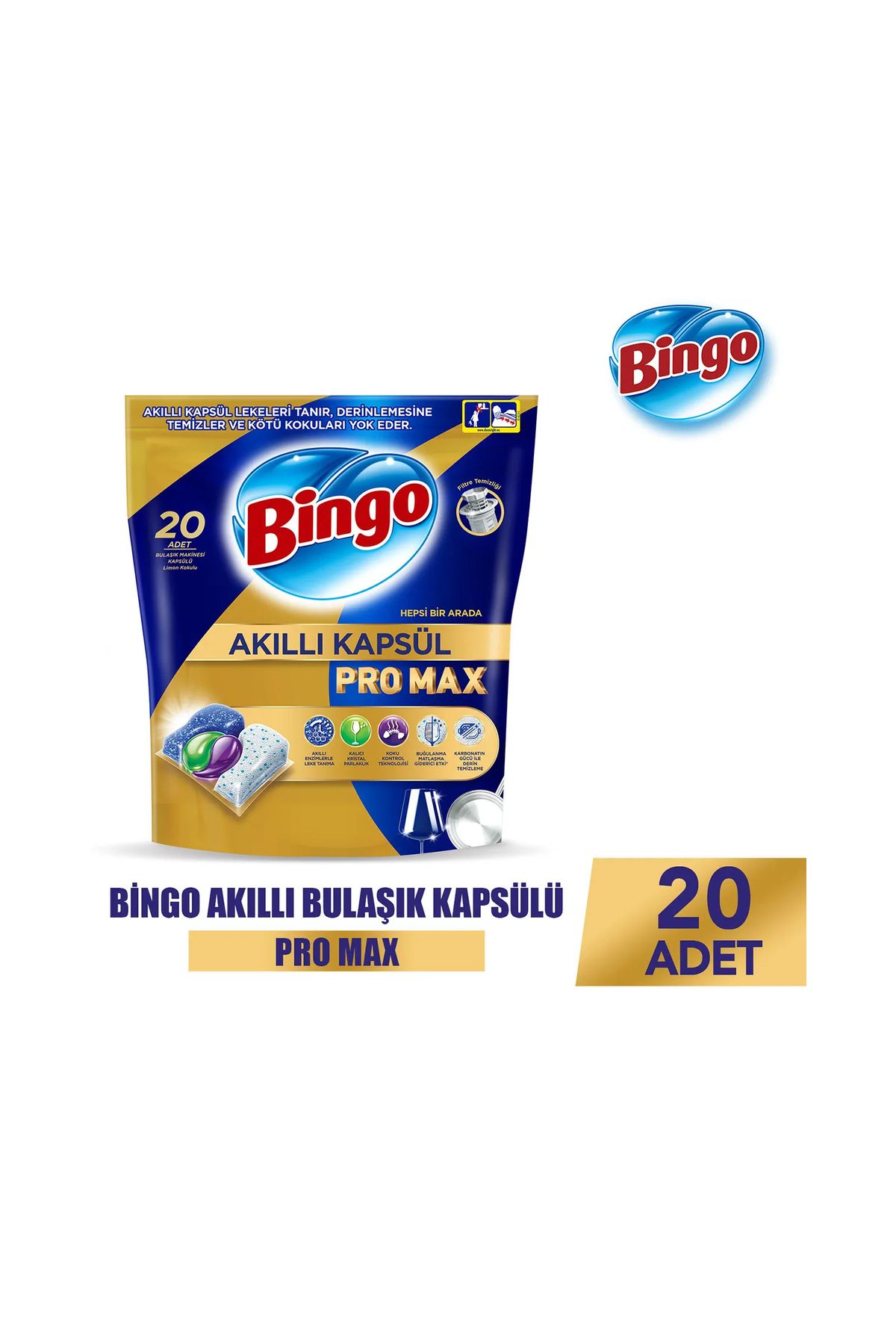 Bingo-Pro Max Smart Capsules - 20 X 3 Dishwasher Tablets (60 Capsules) 2