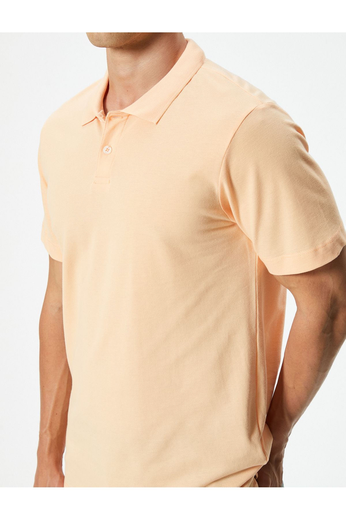 تی شرت یقه پولو نارنجی مردانه پنبه آستین کوتاه SLIM T POLO YAKA Koton
