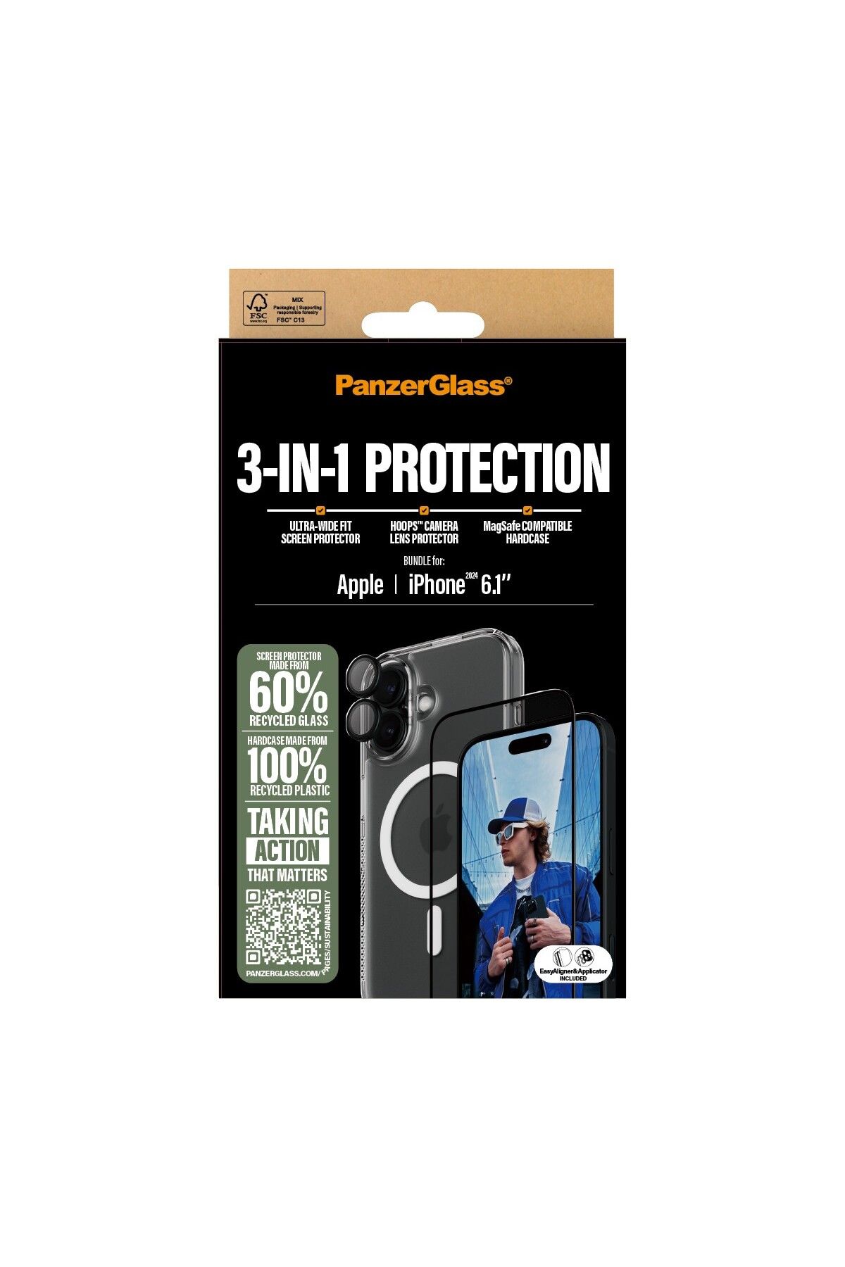 PanzerGlass-iPhone 16 Compatible 3 in 1 Bundle Screen & Camera Protector & Case 3
