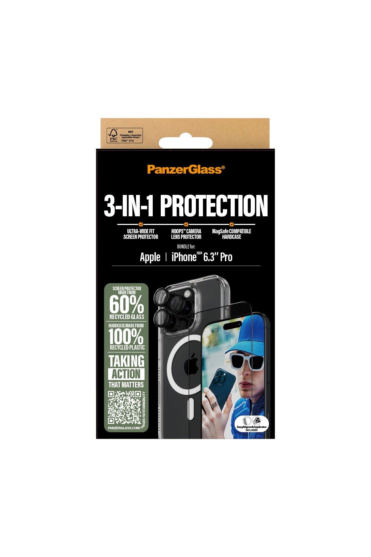 PanzerGlass-iPhone 16 Pro 3 in 1 Bundle Screen & Camera Protector & Case 3