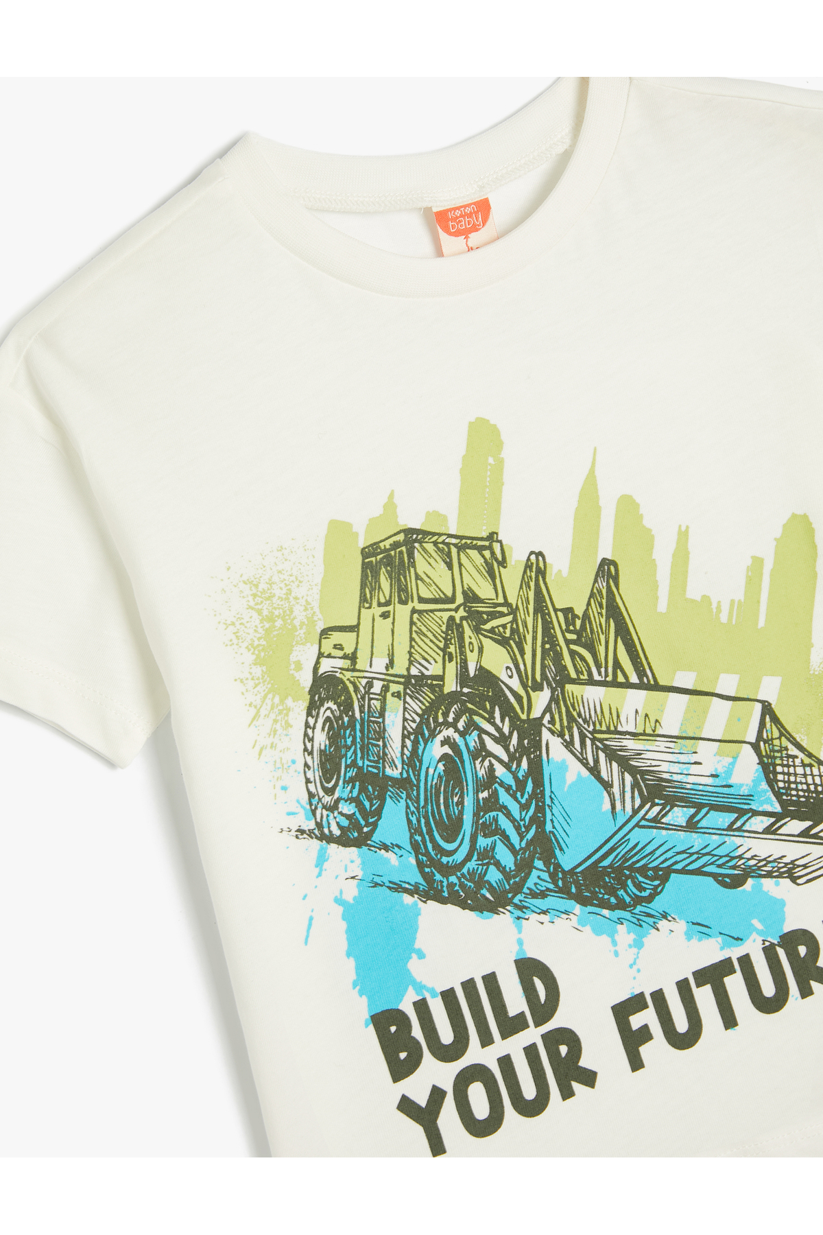 Koton Tişört Kısa Kollu Bisiklet Yaka Traktör Baskılı Pamuklu fotoğrafı 3 (önizleme)