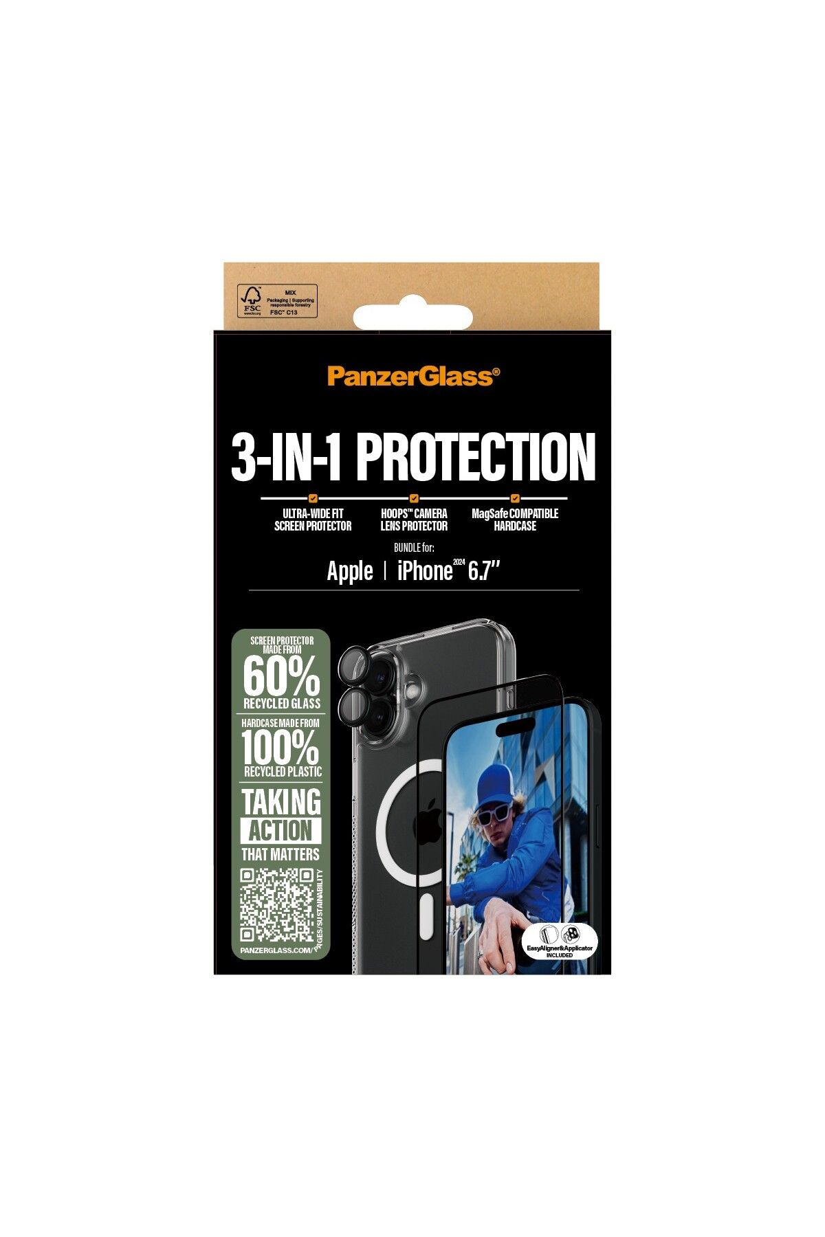 PanzerGlass-iPhone 16 Plus 3 in 1 Compatible Screen & Camera Protector & Case 3