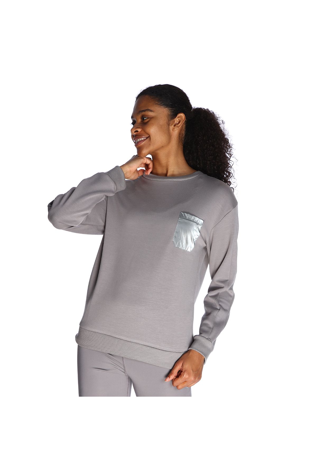 Sportive-Spalla Women's Gray Casual Style Sweatshirt 23KKTP13D01-GNT 5