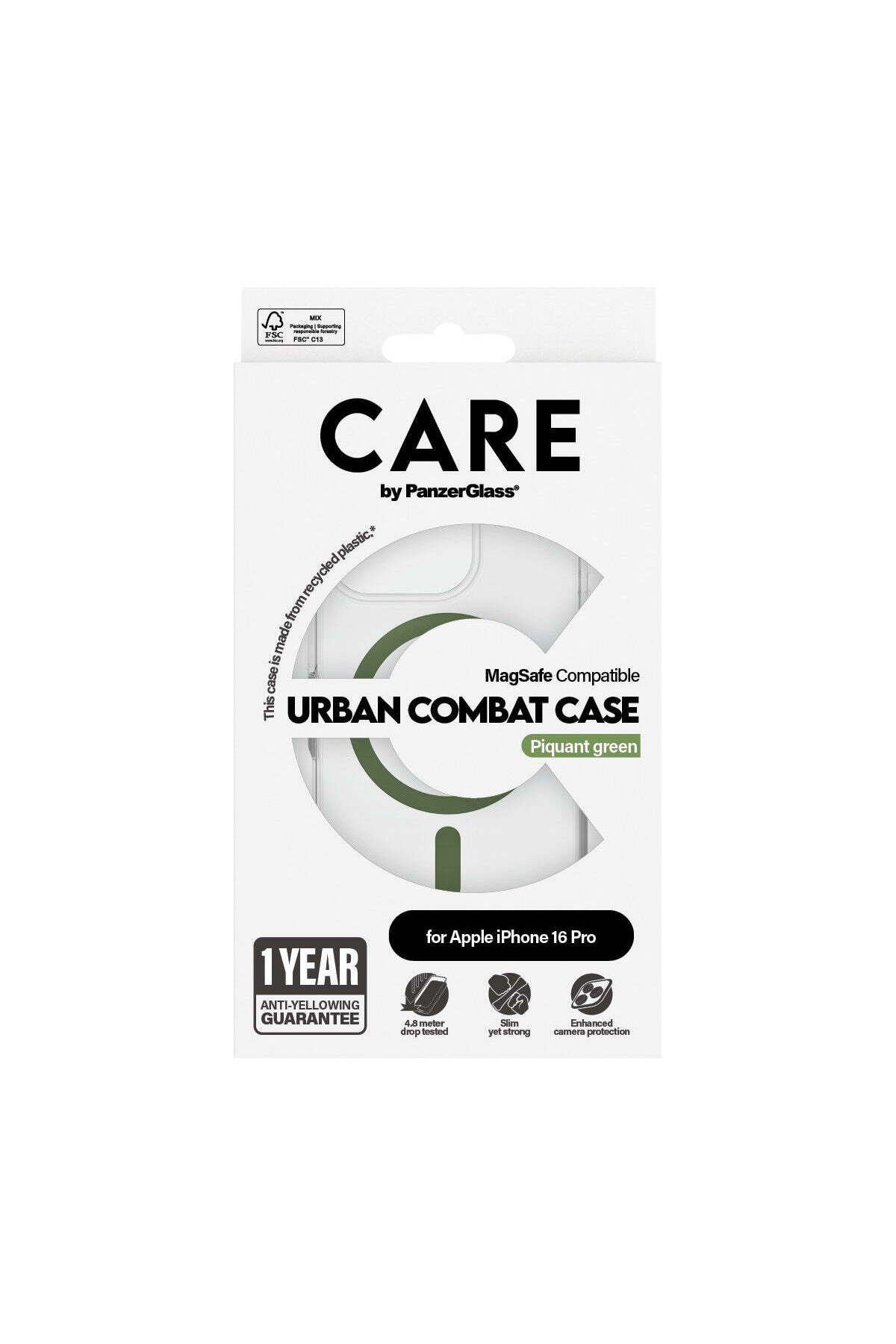 PanzerGlass-Care by Panzerglass iPhone 16 Pro Flagship Urban Combat Magsafe - Green Case 3