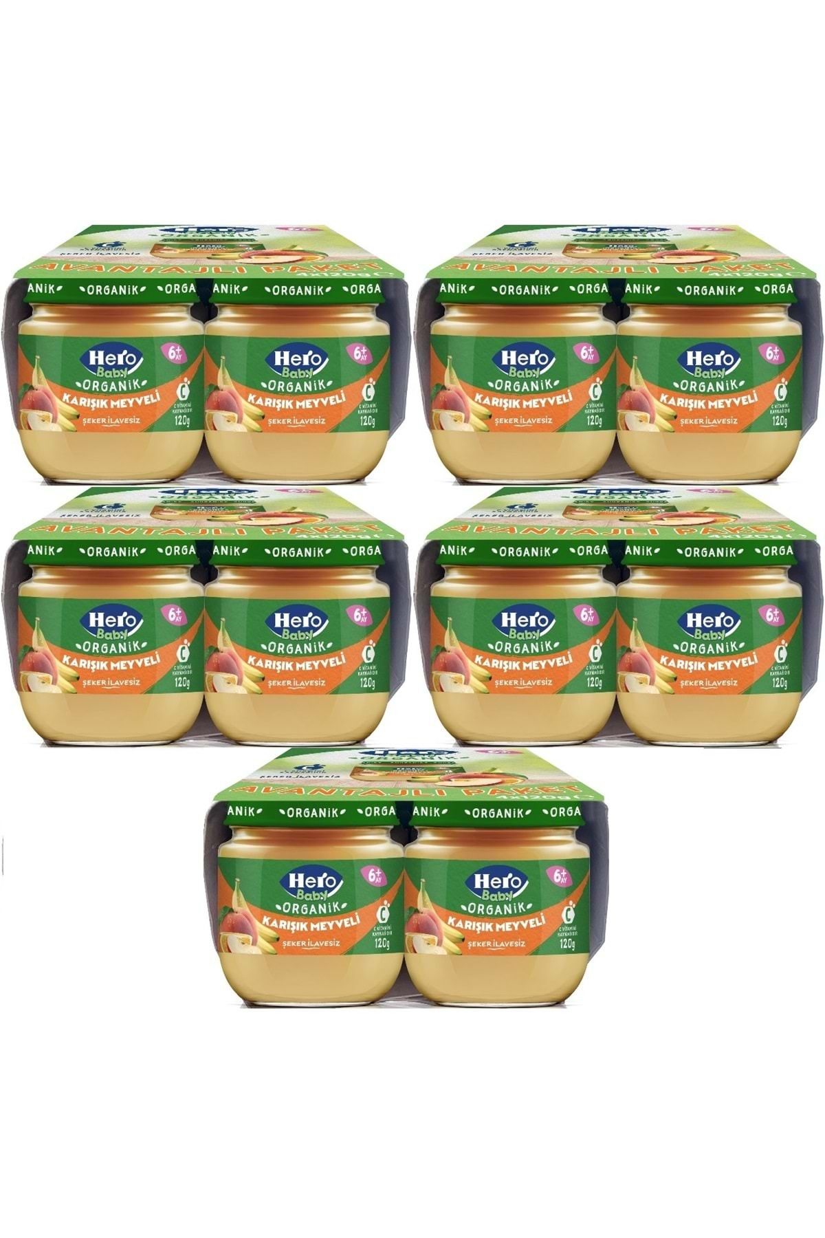 Hero Baby Kavanoz Maması 120GR Avantaj Pk (20 Li Set) Karışık Meyveli (5PK*4)