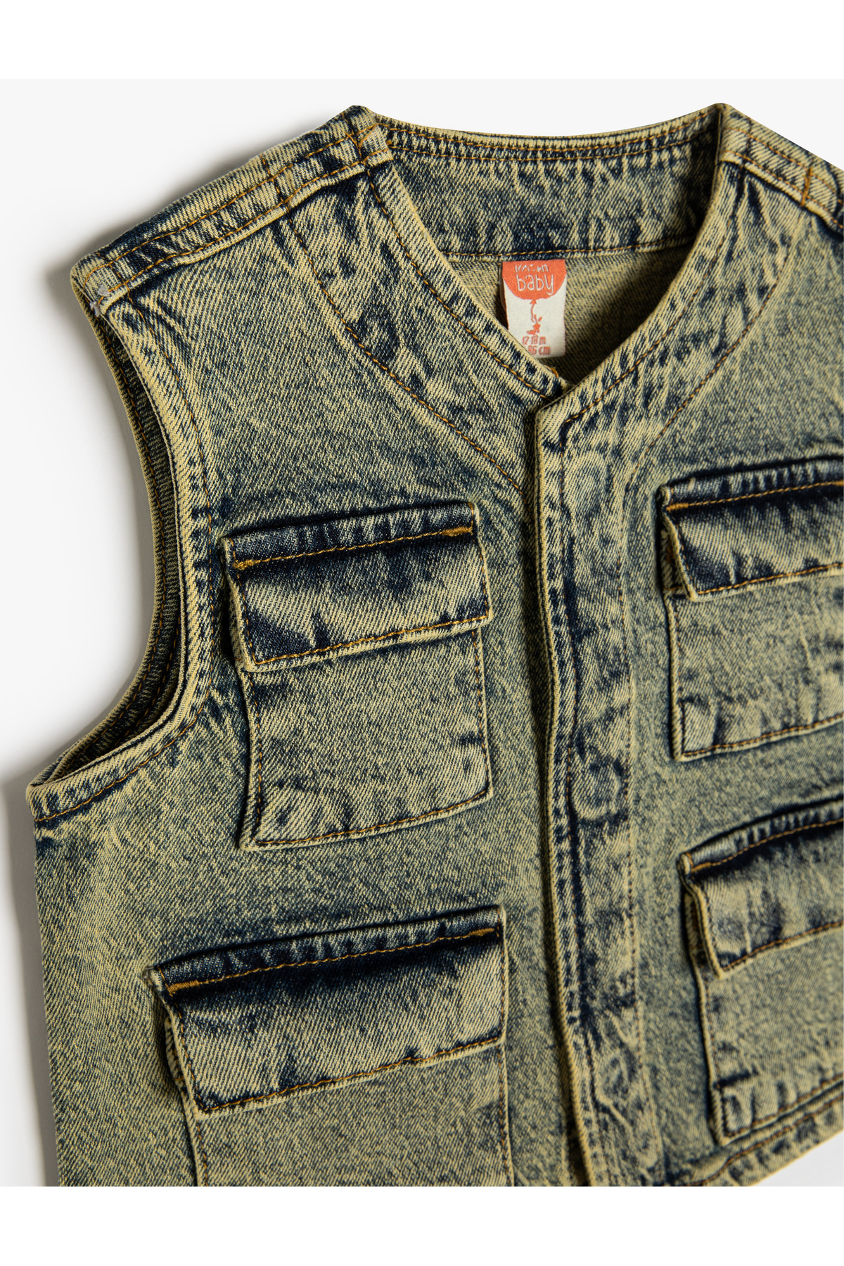 Koton Biker Kot Yelek Kolsuz Kapaklı Cepli fotoğrafı 3 (önizleme)