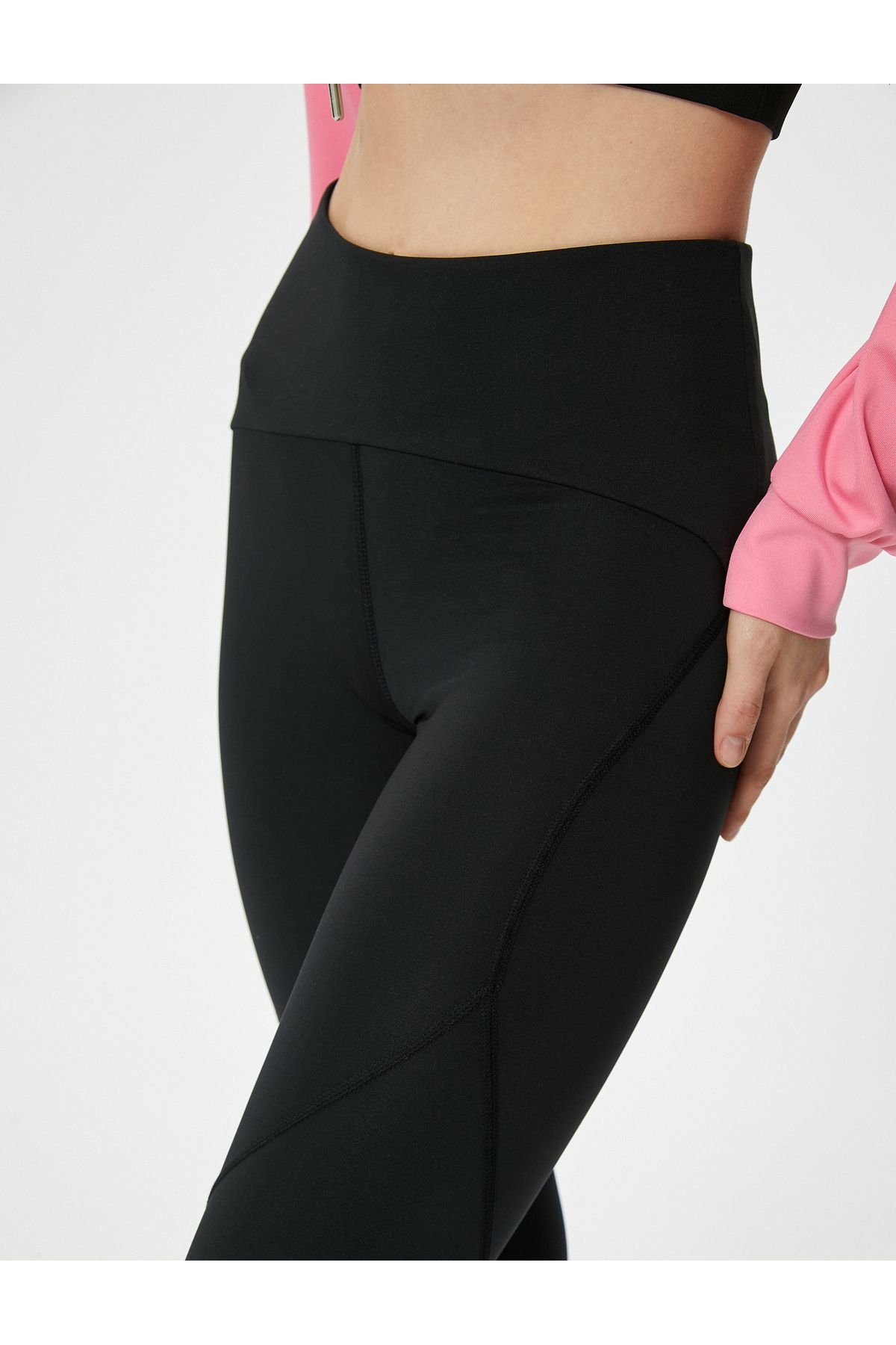 Koton-Sport-Leggings mit hoher Taille, schmaler Passform und Nahtdetails 5