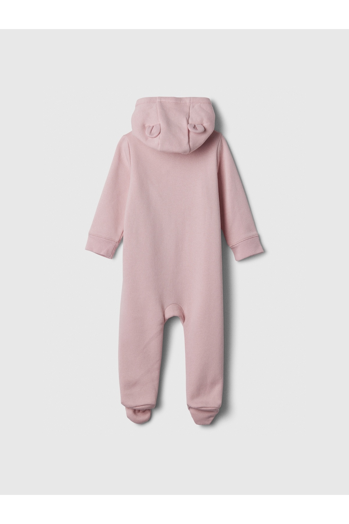 GAP Bebek Pembe Gap Logo Kulak Aplikeli Fermuarlı Fleece Tulum fotoğrafı 3 (önizleme)