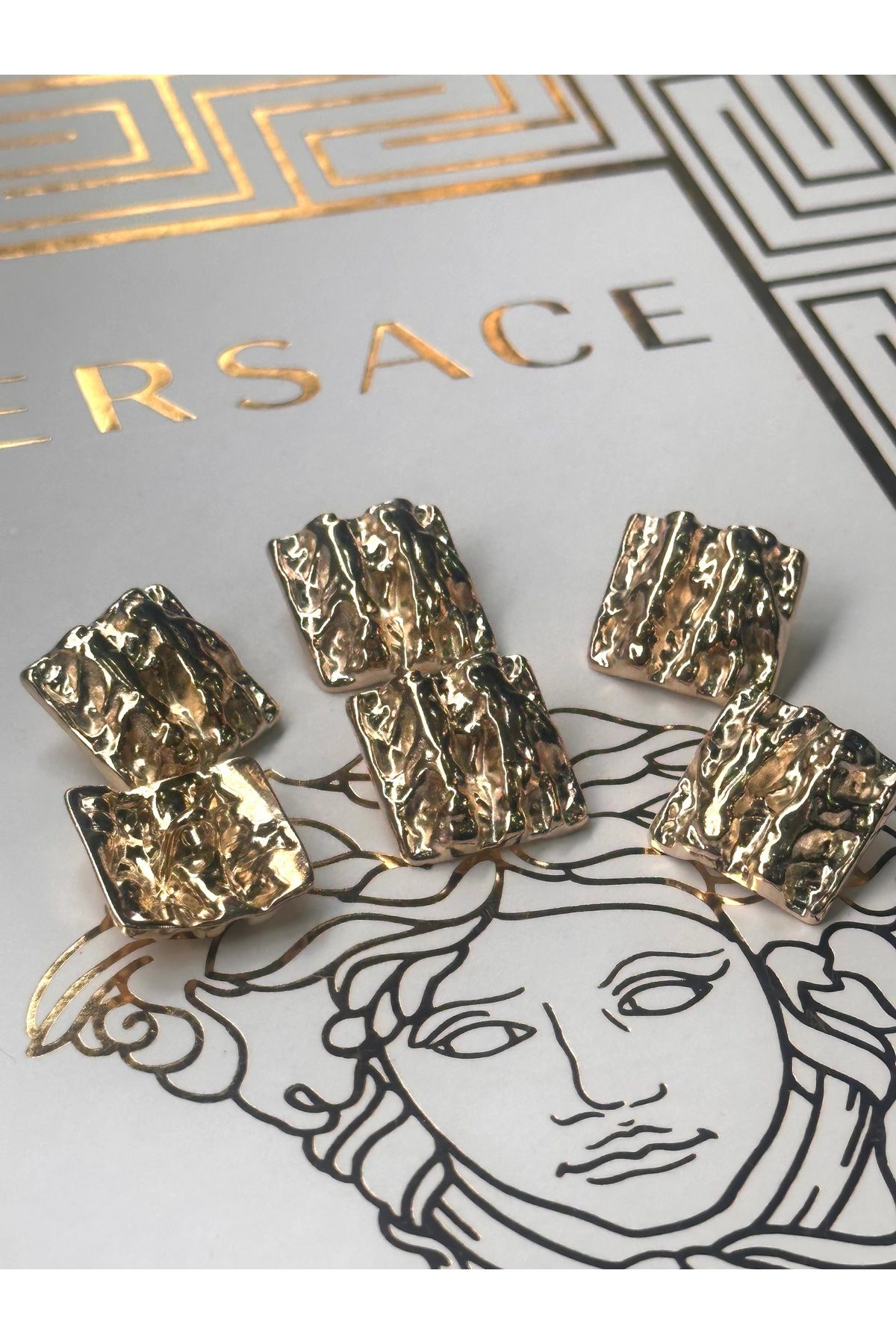 ODDA TASARIM ATÖLYESİ-New Collection Top Branch Print Gold Coat-Jacket Button Set(2.3cm) 5