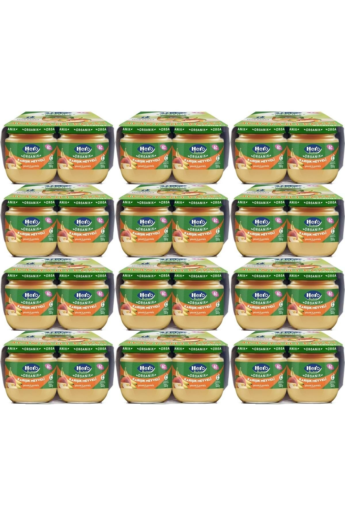 Hero Baby Kavanoz Maması 120GR Avantaj Pk (48 Li Set) Karışık Meyveli (12PK*4)