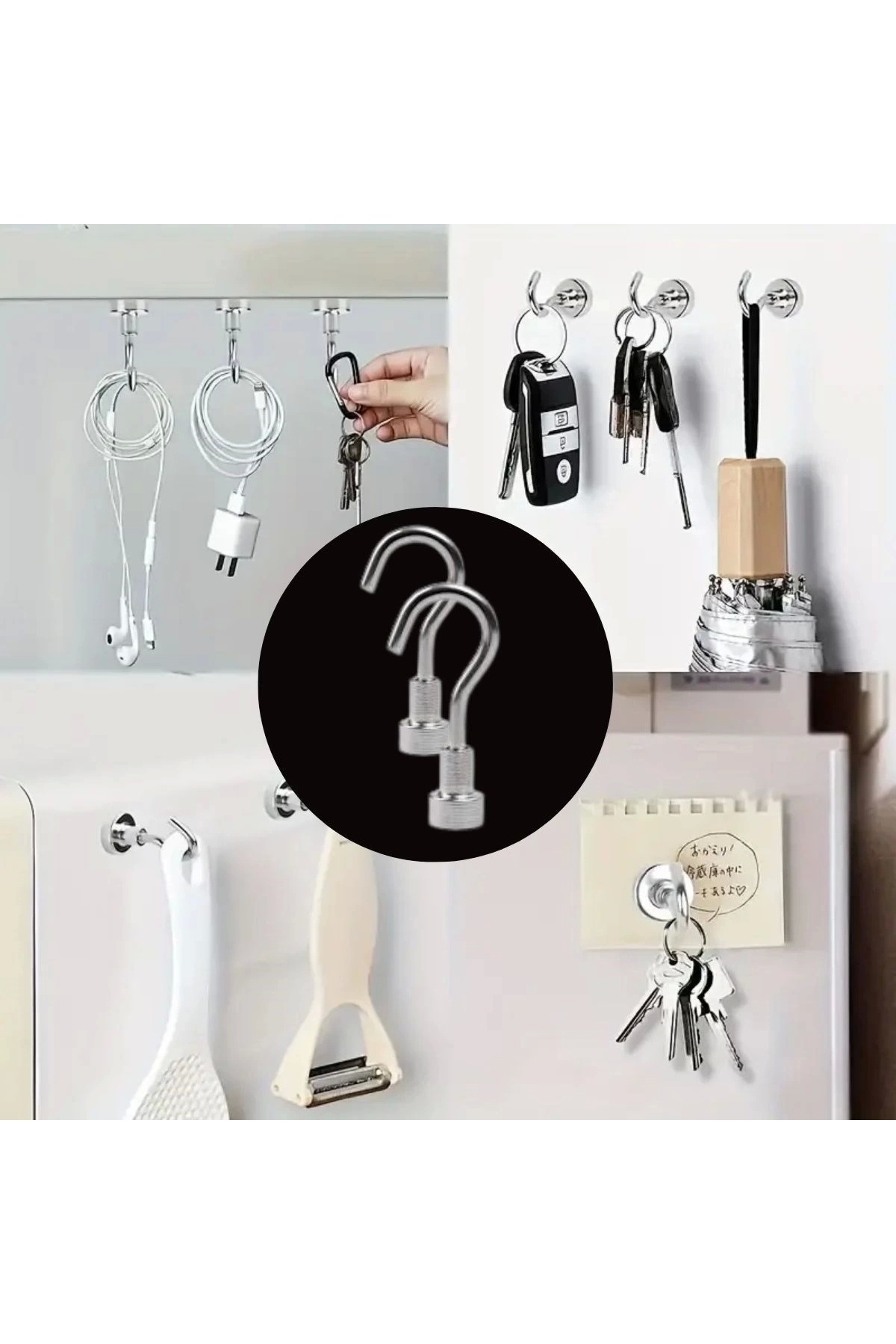 Epilons Güçlü Manyetik Mutfak,banyolar İçin Çok Amaçlı 2'li Magnet Askı