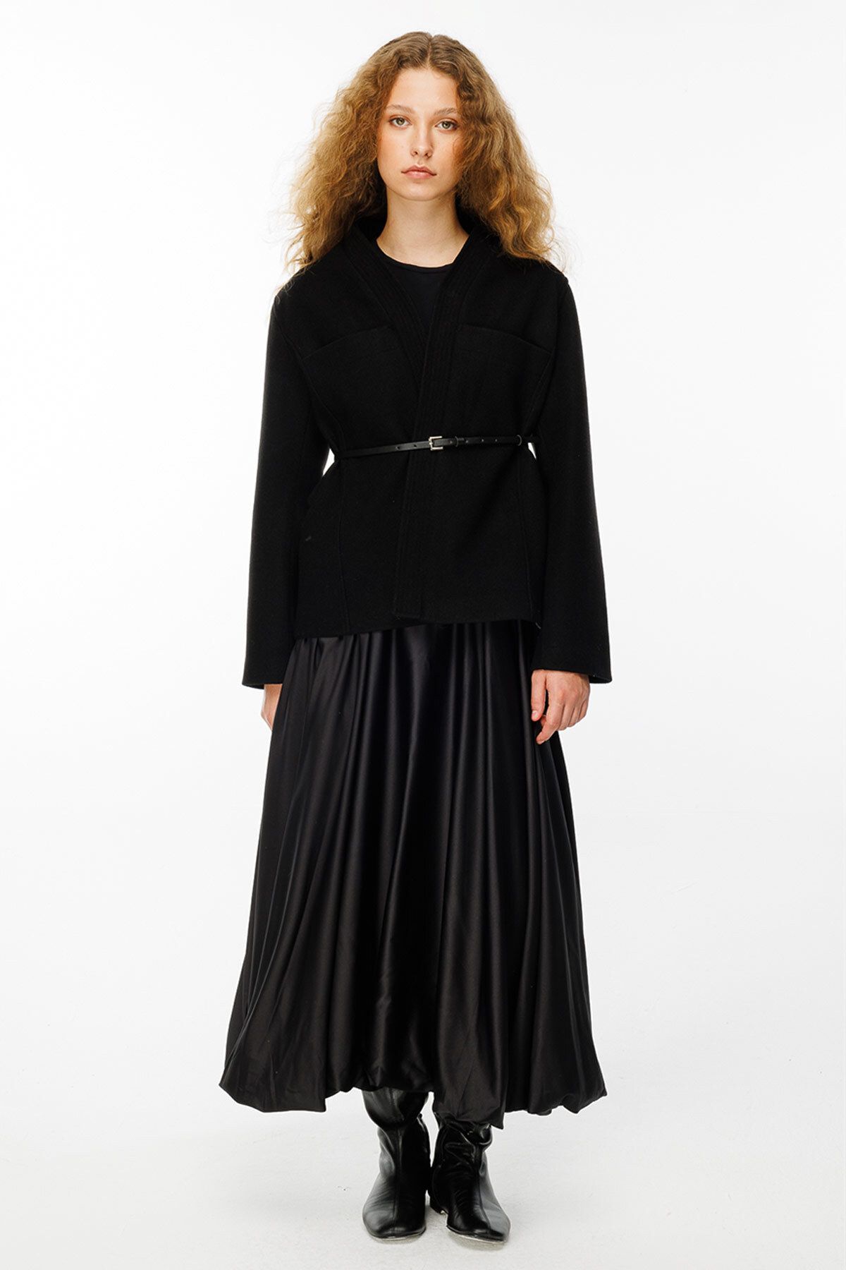 Hooopstore-SATIN PRINCESS SKIRT - BLACK 4