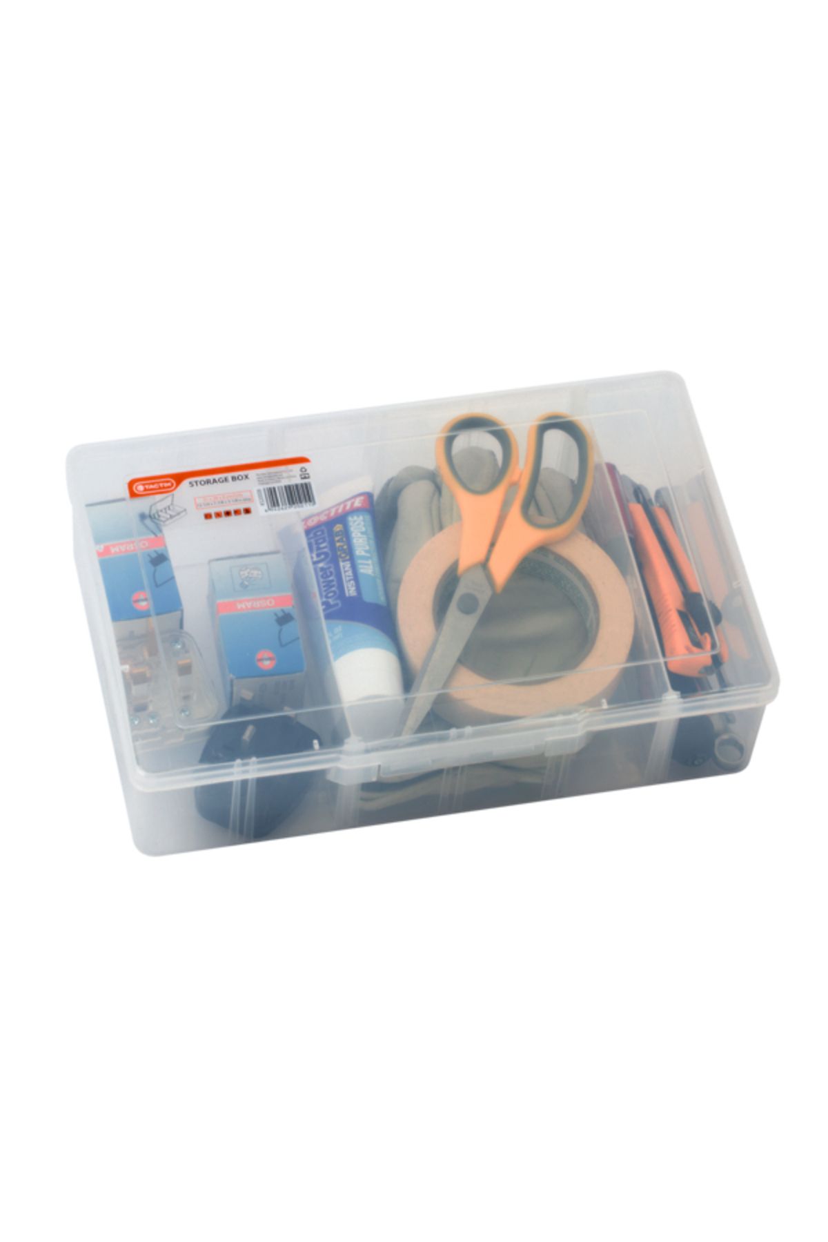 Tactix-3-Compartment Plastic Storage Box with Separators X-Large 3