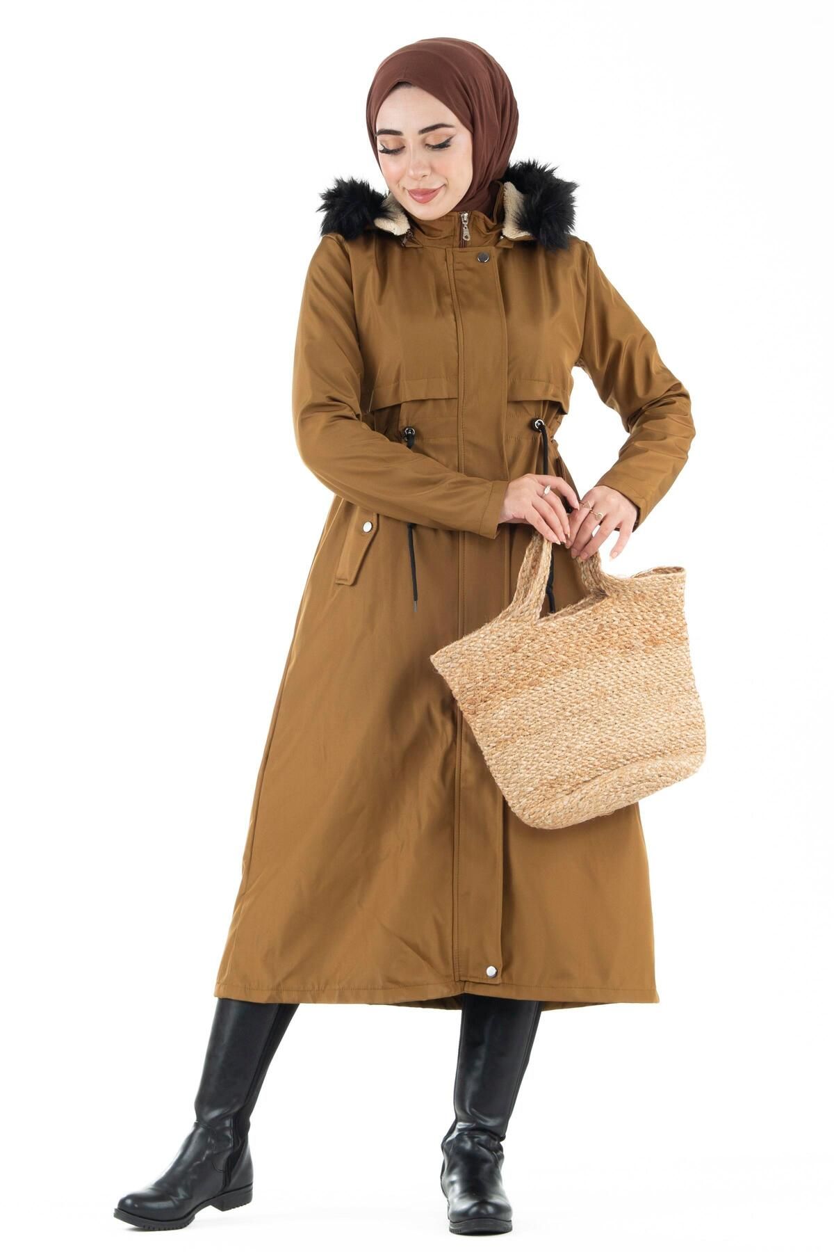 Sevitli-Plush Inside Coat-Tan 3