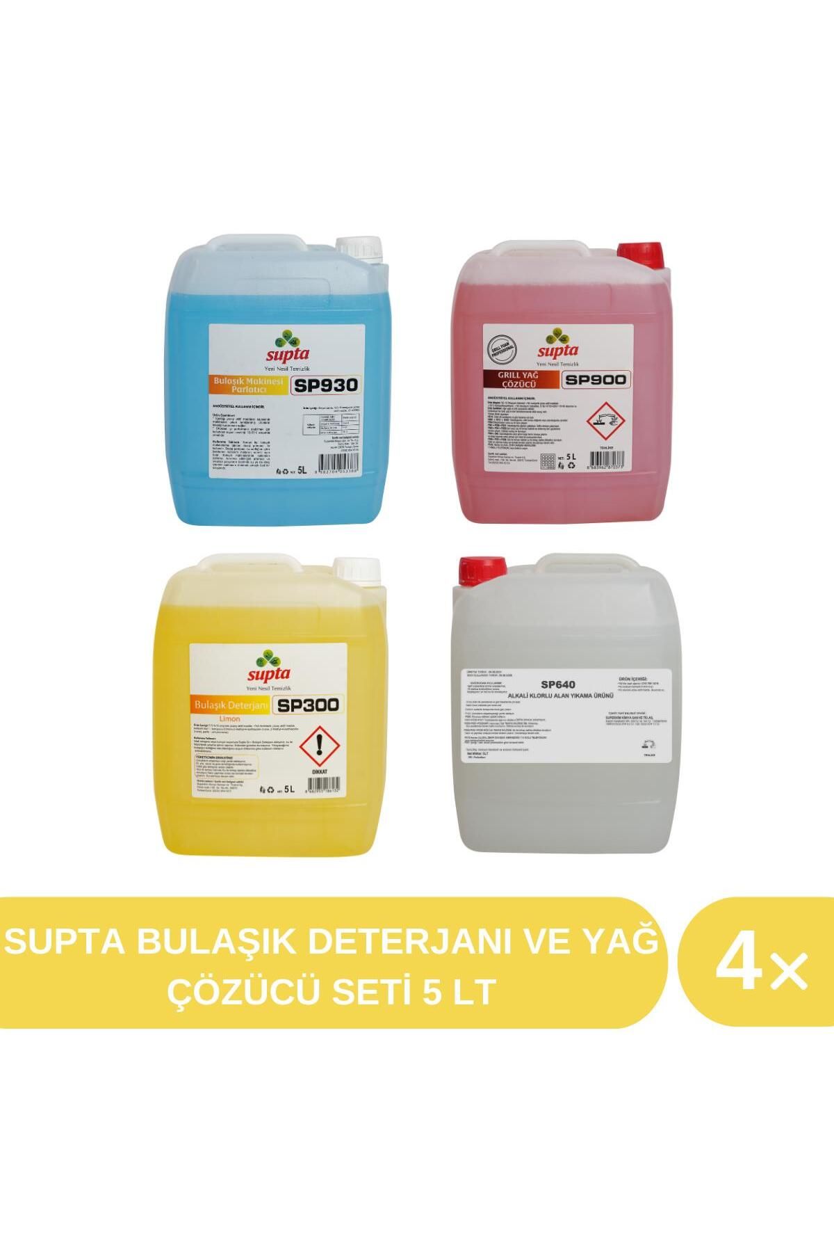 Supta Bulaşık Deterjanı Ve Yağ Çözücü Seti 5 Lt