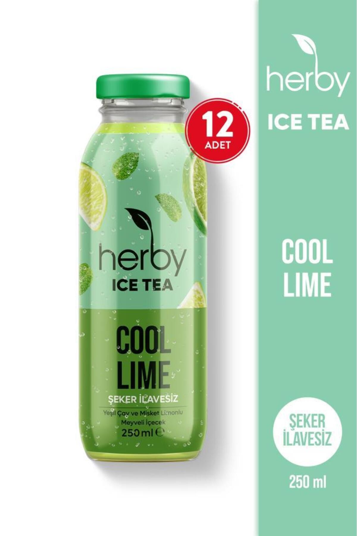Herby Ice Tea Cool Lime Soğuk Çay Şeker İlavesiz 250 ml x 12