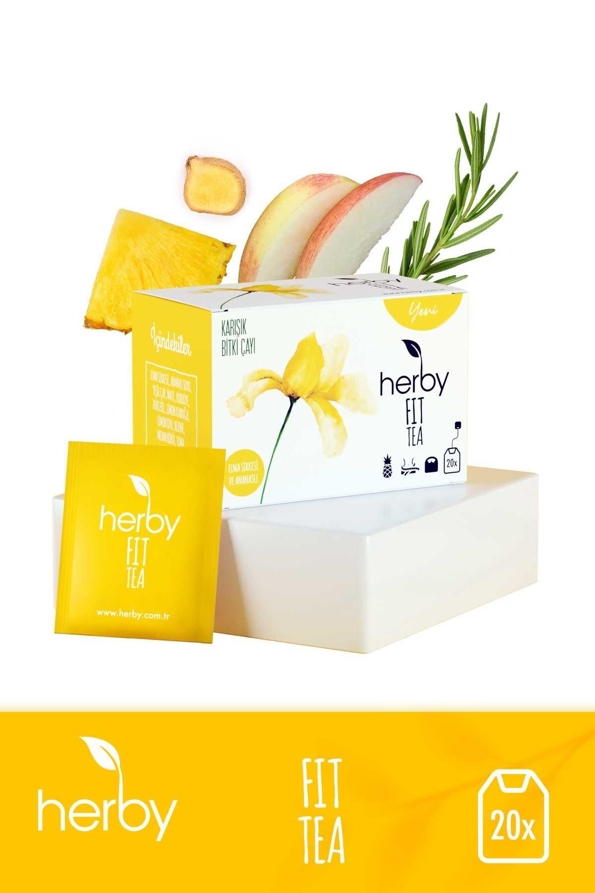 Herby Fit Tea Elma Sirkeli Ananaslı Diyete Destek Form Bitki Çayı