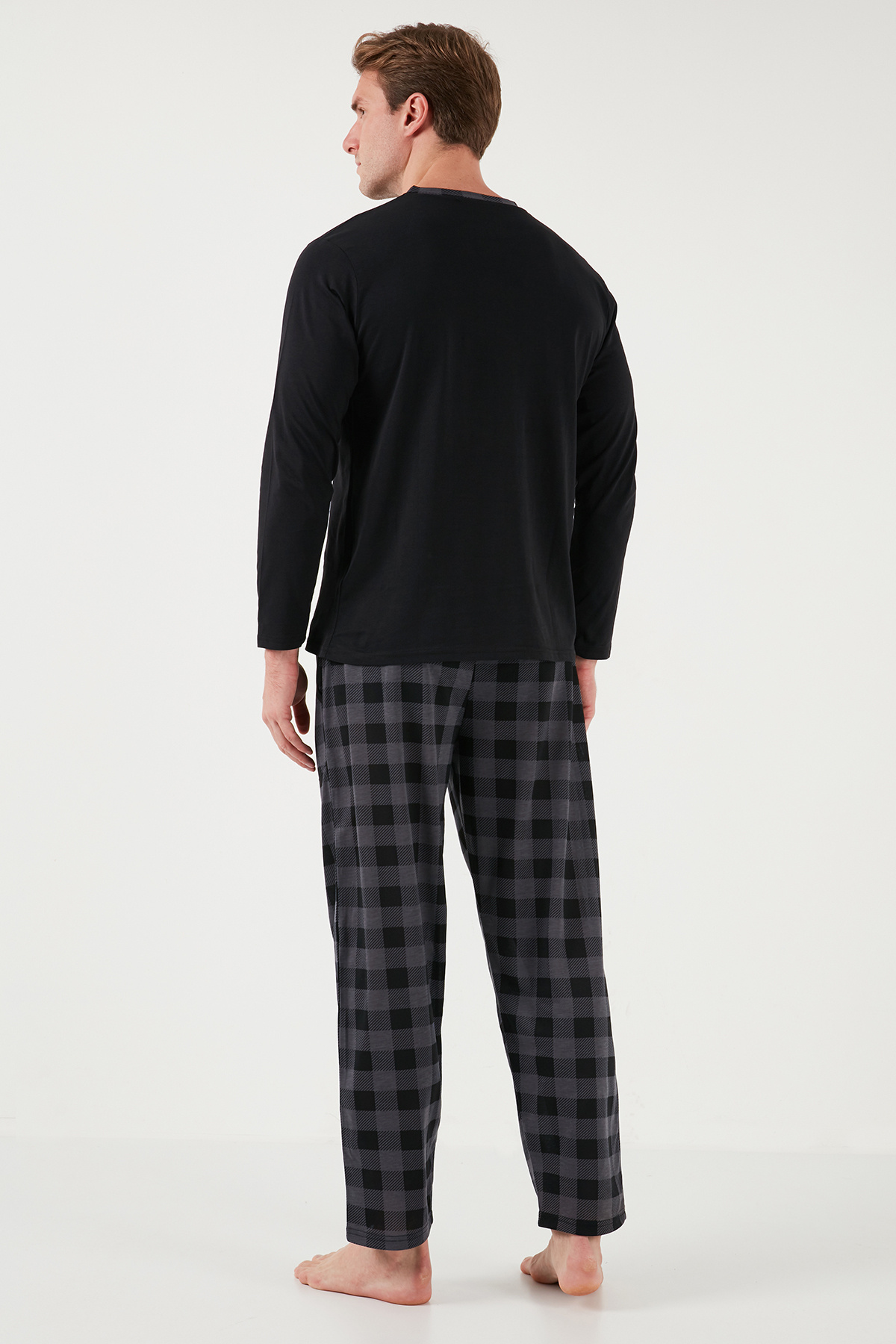 Buratti Ekoseli Pamuklu Regular Fit Uzun Kollu Pijama Takımı Erkek Pijama Takımı 60961005 görsel 7