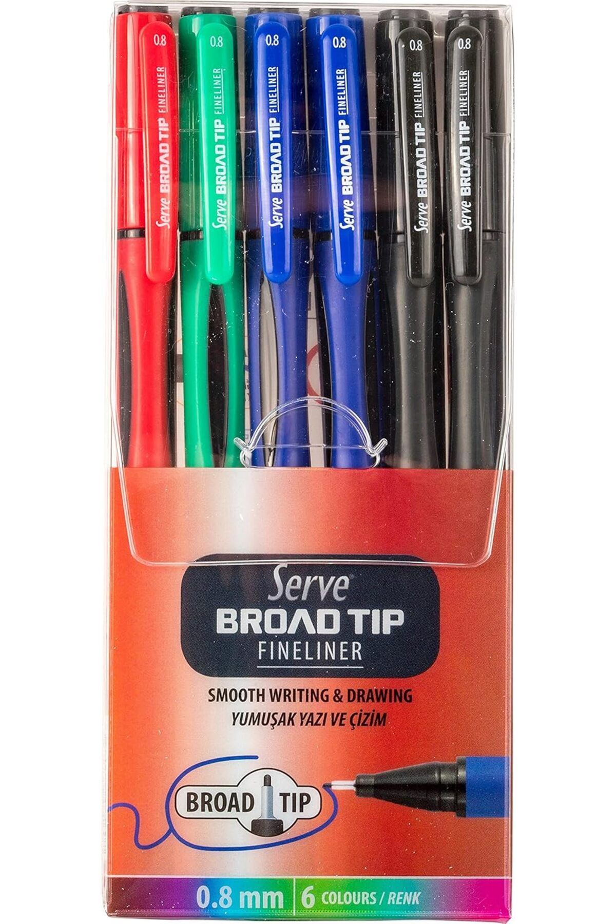 STOREMAX acelya Broad Tip Fineliner 08 Karma Pet 6li Blister Star Shop Trend 1058548