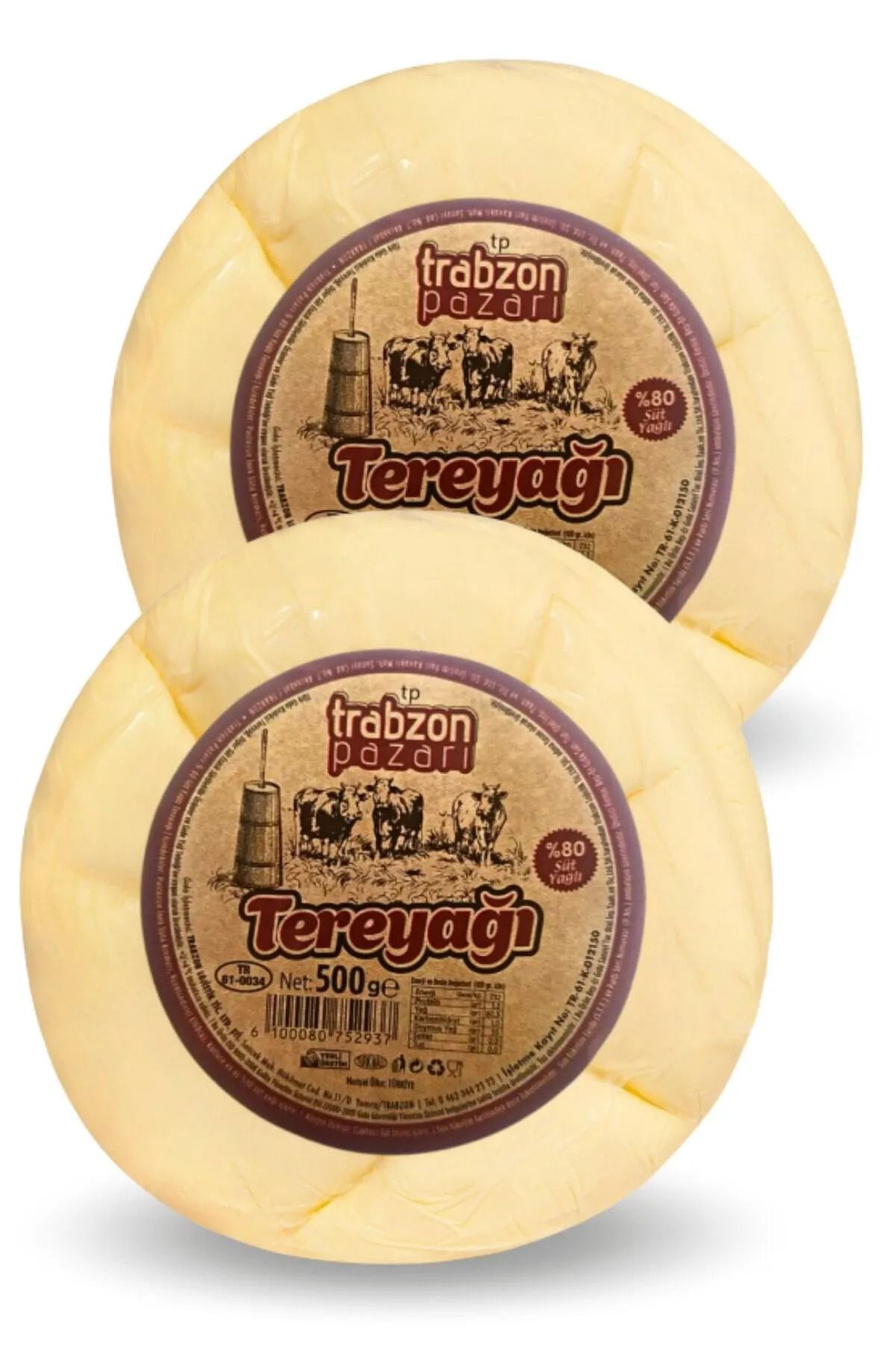 TRABZON PAZARI Trabzon Yöresel Az Tuzlu Tonya Tereyağı 2x500 gr