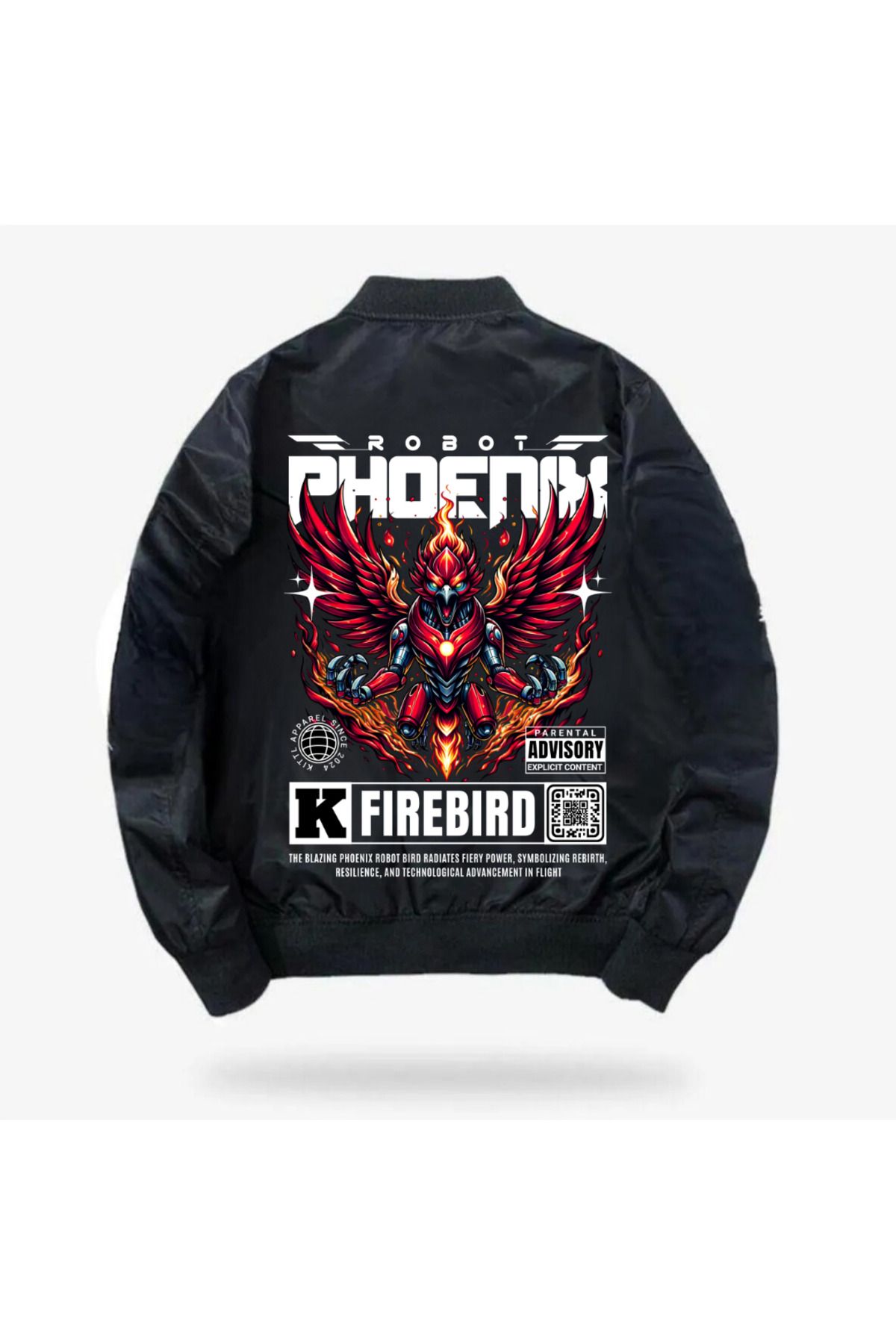 BAREM BUTİK Barem Butik  Phoenix Baskılı Unisex Bomber Ceket