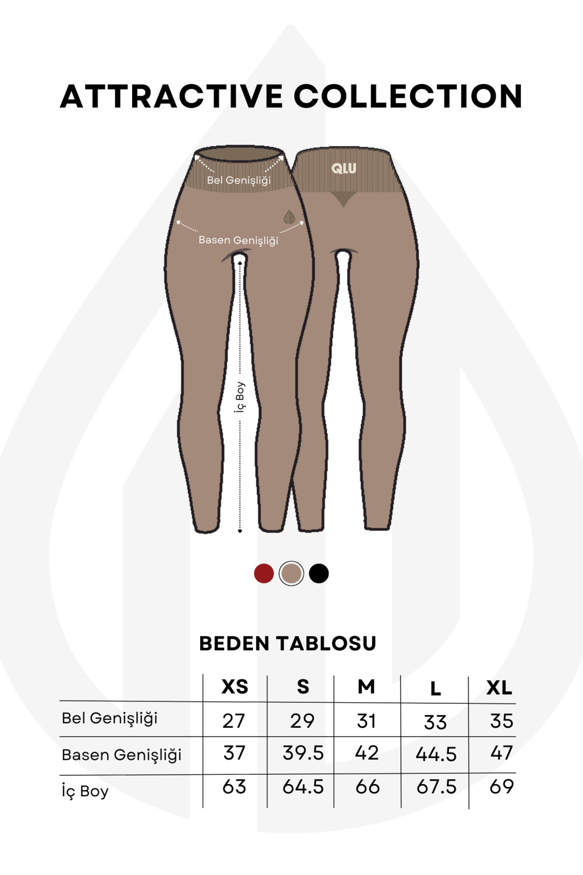 qlu  Attractive Collection Kadın Seamless/dikişsiz Basic Tayt - Görsel 9