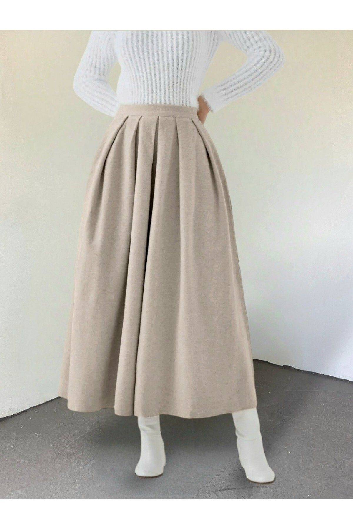 Modamorfo-Pleated Zippered Skirt 4