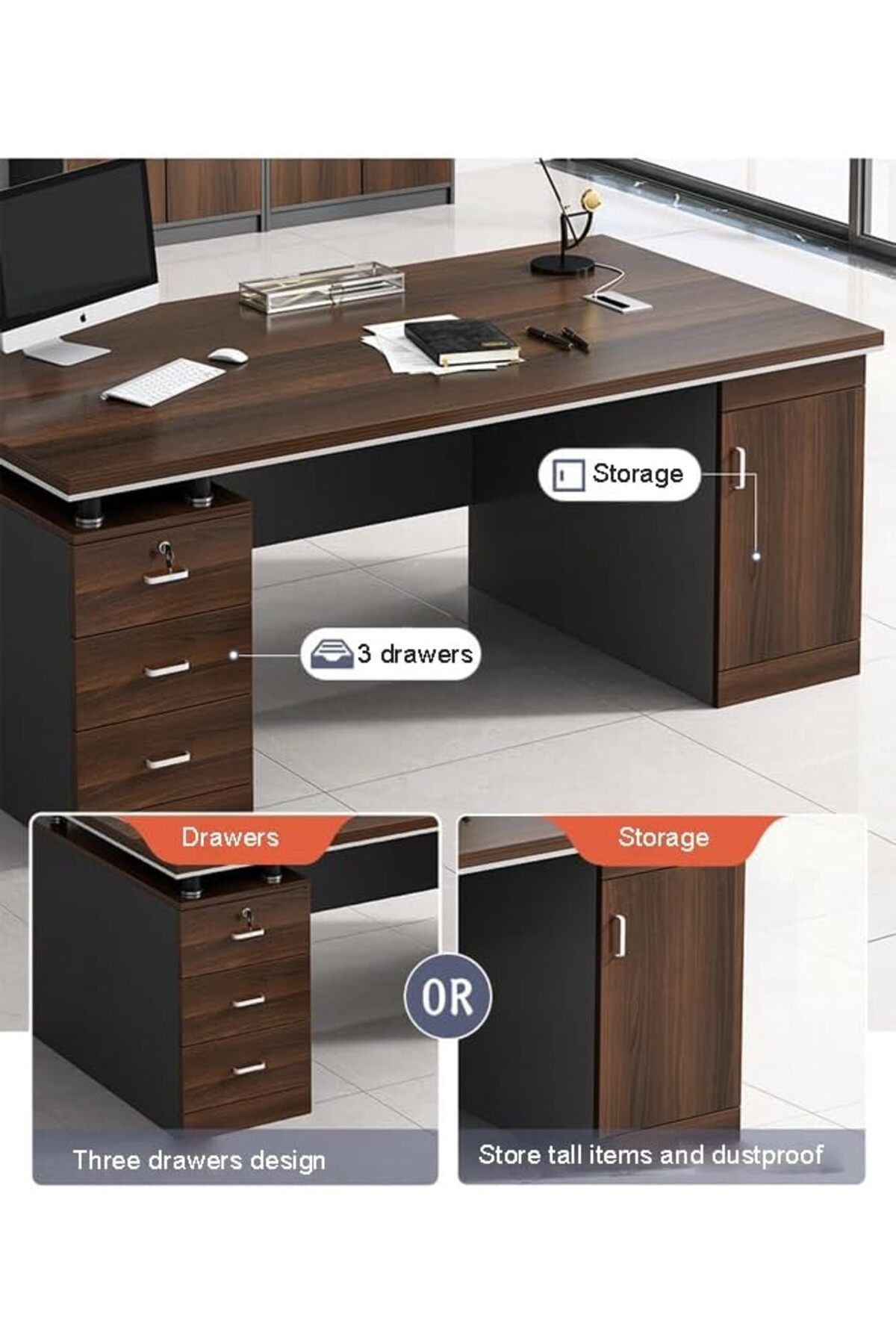 Türkiye-Executive Office Desk and Multifunction Computer Table 7
