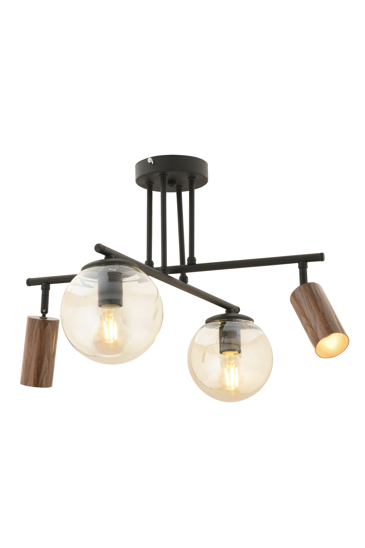 Perla Black 4-Piece Plafonyer Modern Retro Design Spotlight Chandelier