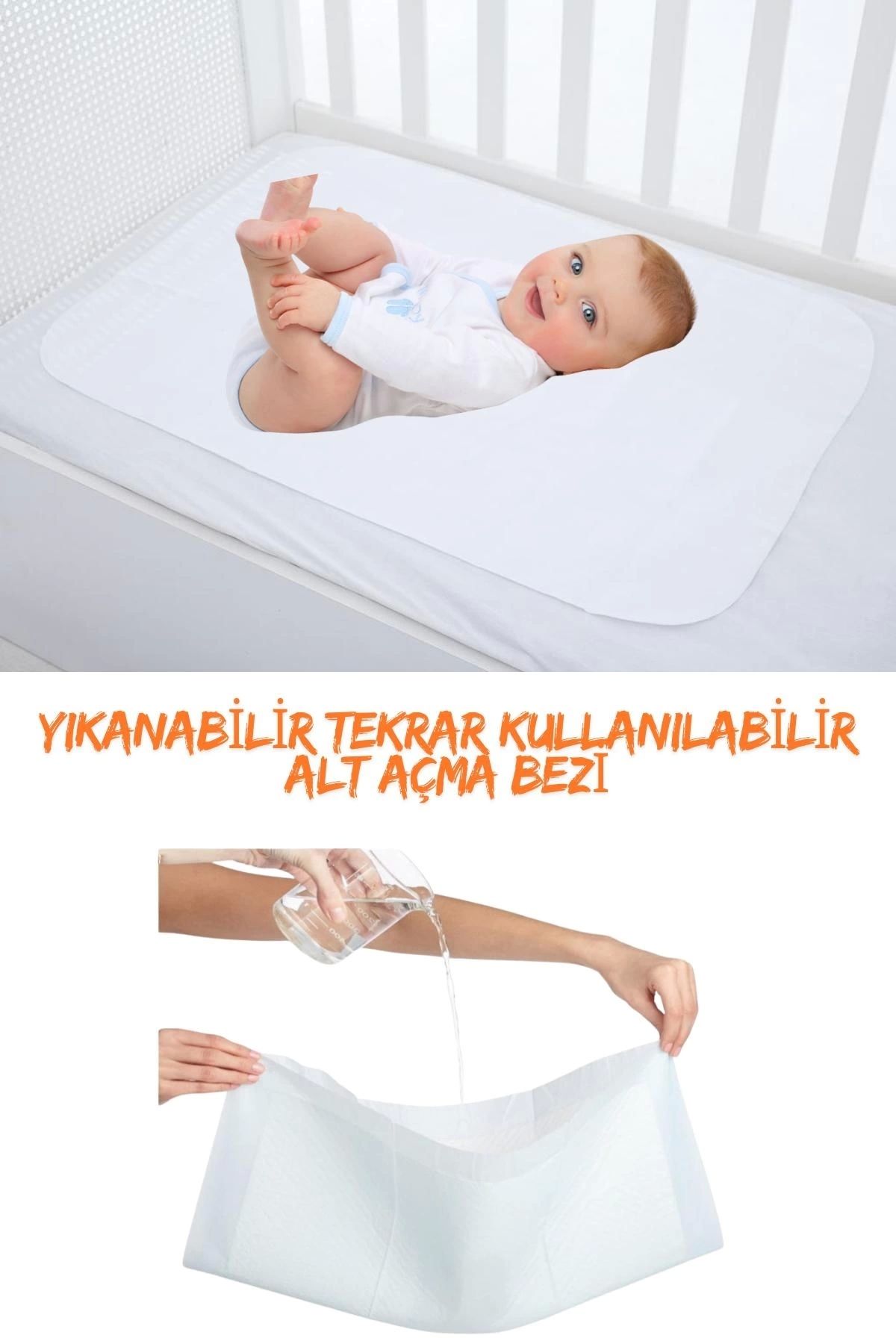 UGA İthalat Bebek Alt Açma Bezi - Su Geçirmez - Yıkanabilir 90 X 60 Cm 2 Li Paket