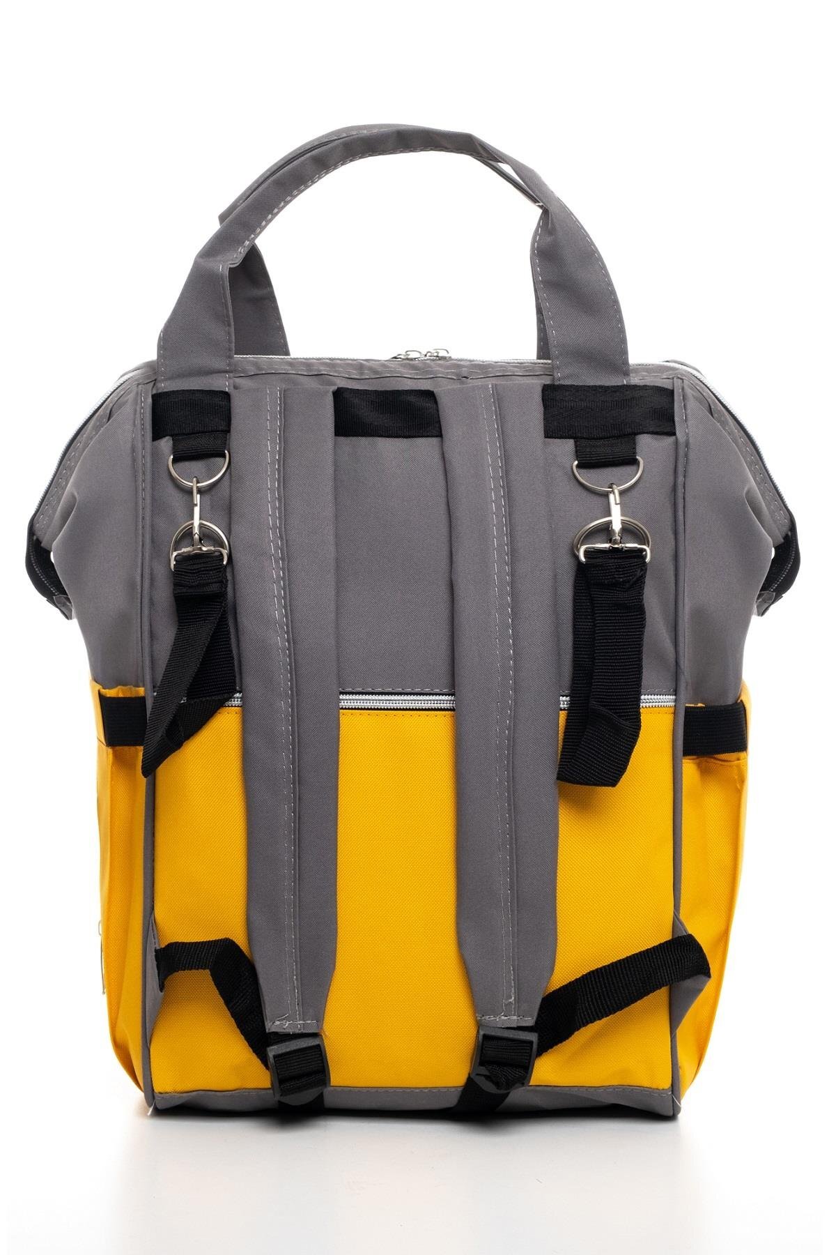 Papyon Baby Kids Çizgili Anne Bebek Bakım Sırt Çantası Biberon Termos Gözlü Puset Askı Aparatlı fotoğrafı 7 (önizleme)