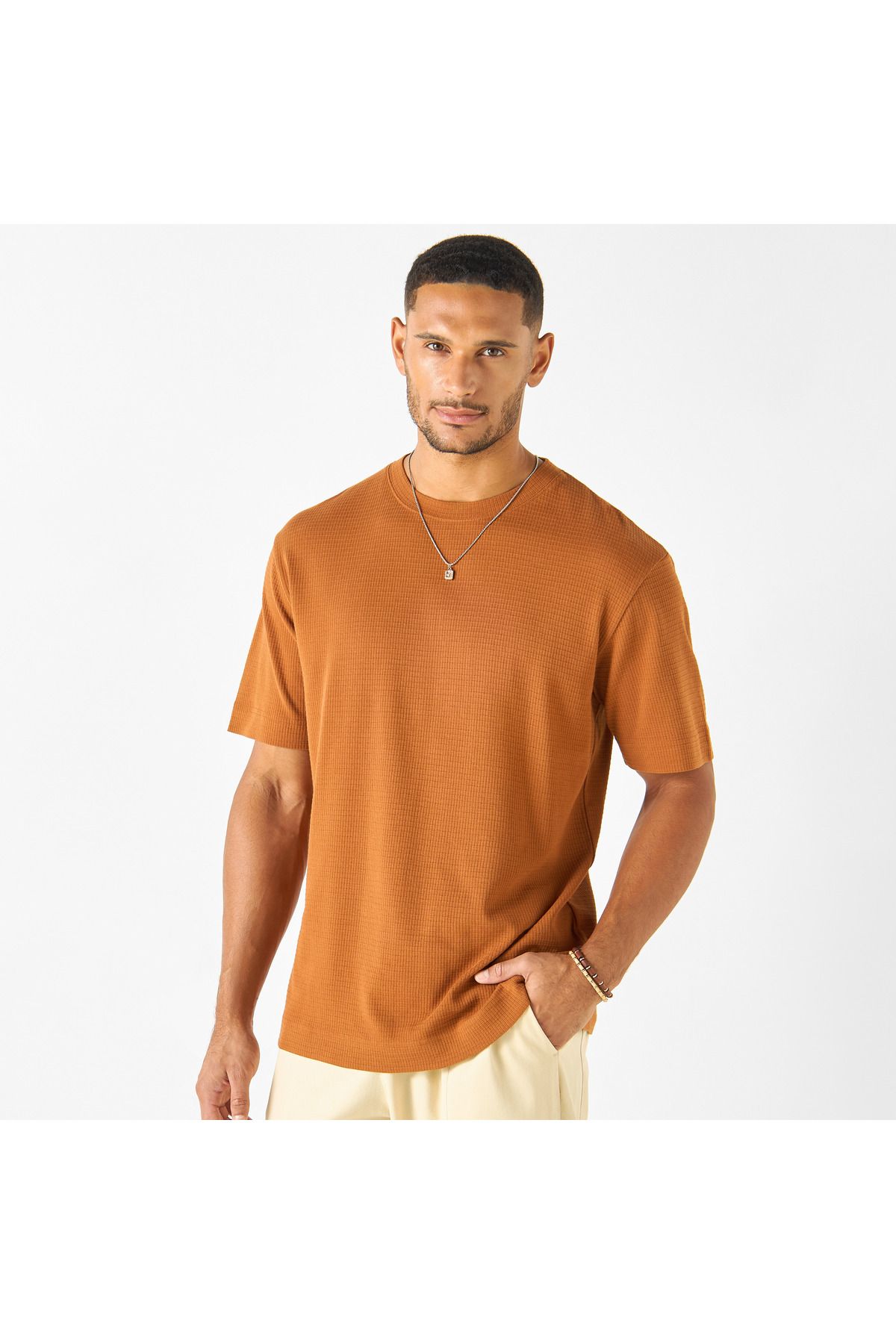 Iconic-Textured Oversized T-shirt 1