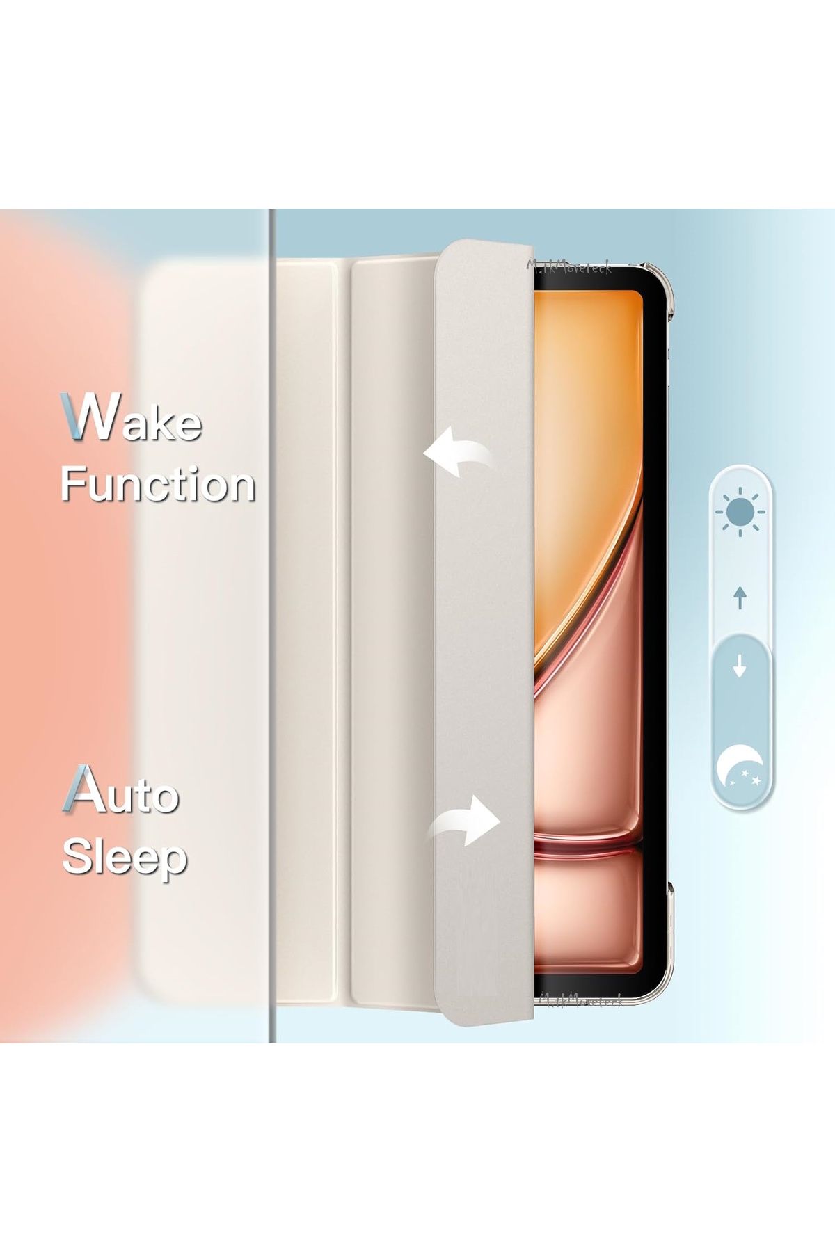 m.tk moveteck-iPad Air 13Inch M2 Compatible Case Smart Smart Sleep Mode with Stand Colorful Cover on the Back A2898 2899 2900 4