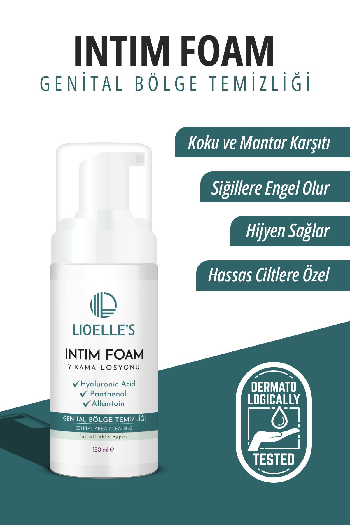 Lioelles Genital Bölge Koku Mantar Akıntı Giderici Genital Bölge Beyazlatma Etkili Intim Köpüğü 150 ml