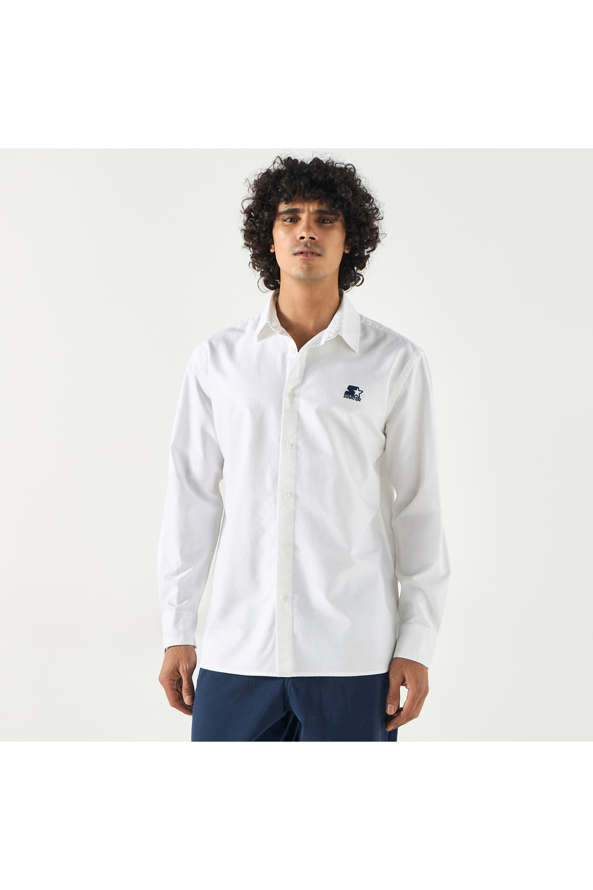 Starter-Logo Detail Shirt with Long Sleeves 1