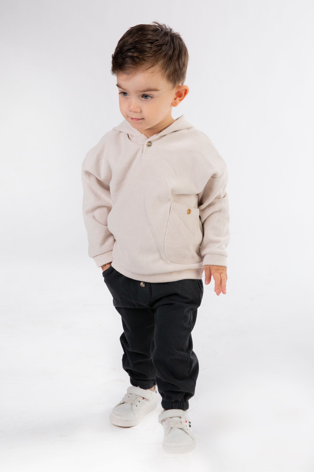 Harika KIDS-Boy's Hooded Thessaloniki-Gabardine Fabric Bottom and Top Set 2