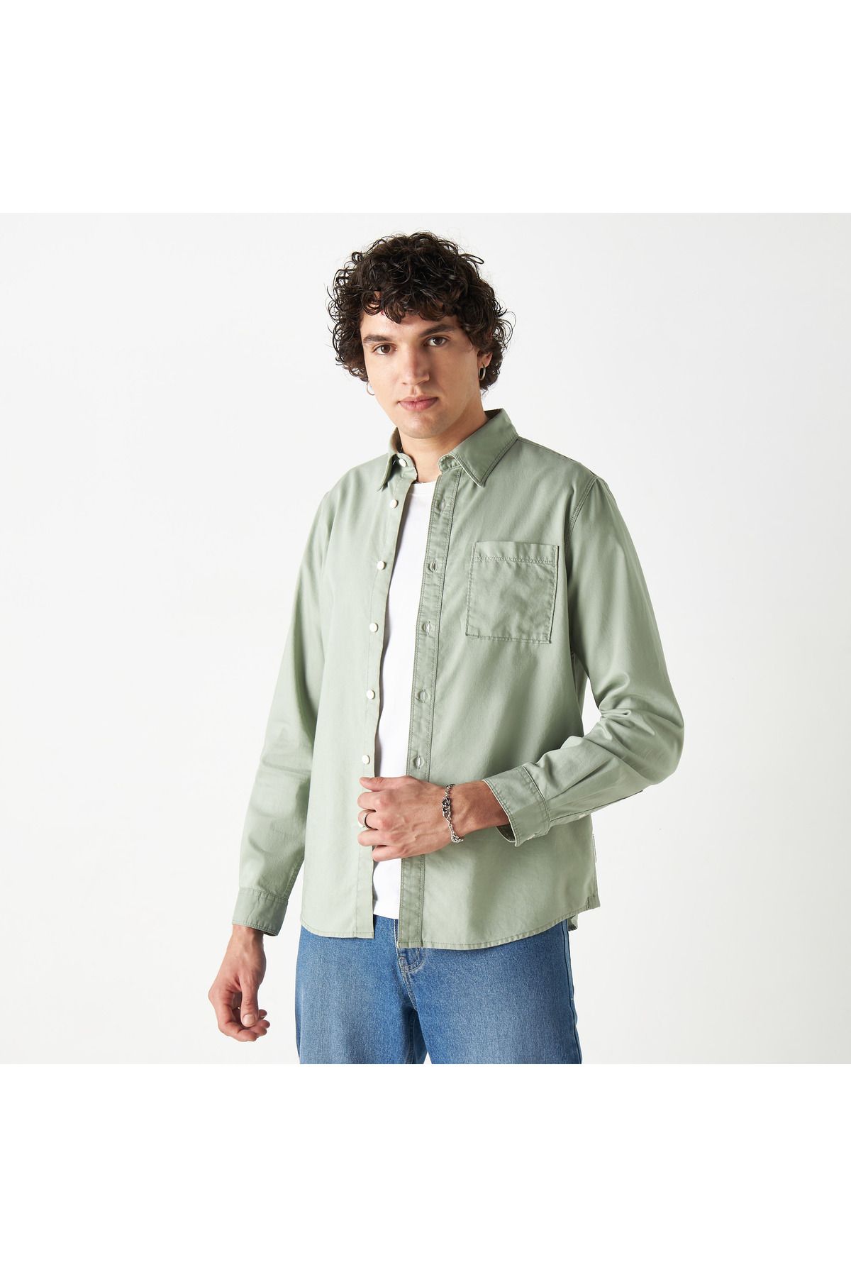 Lee Cooper-Denim Shirt with Long Sleeves 1