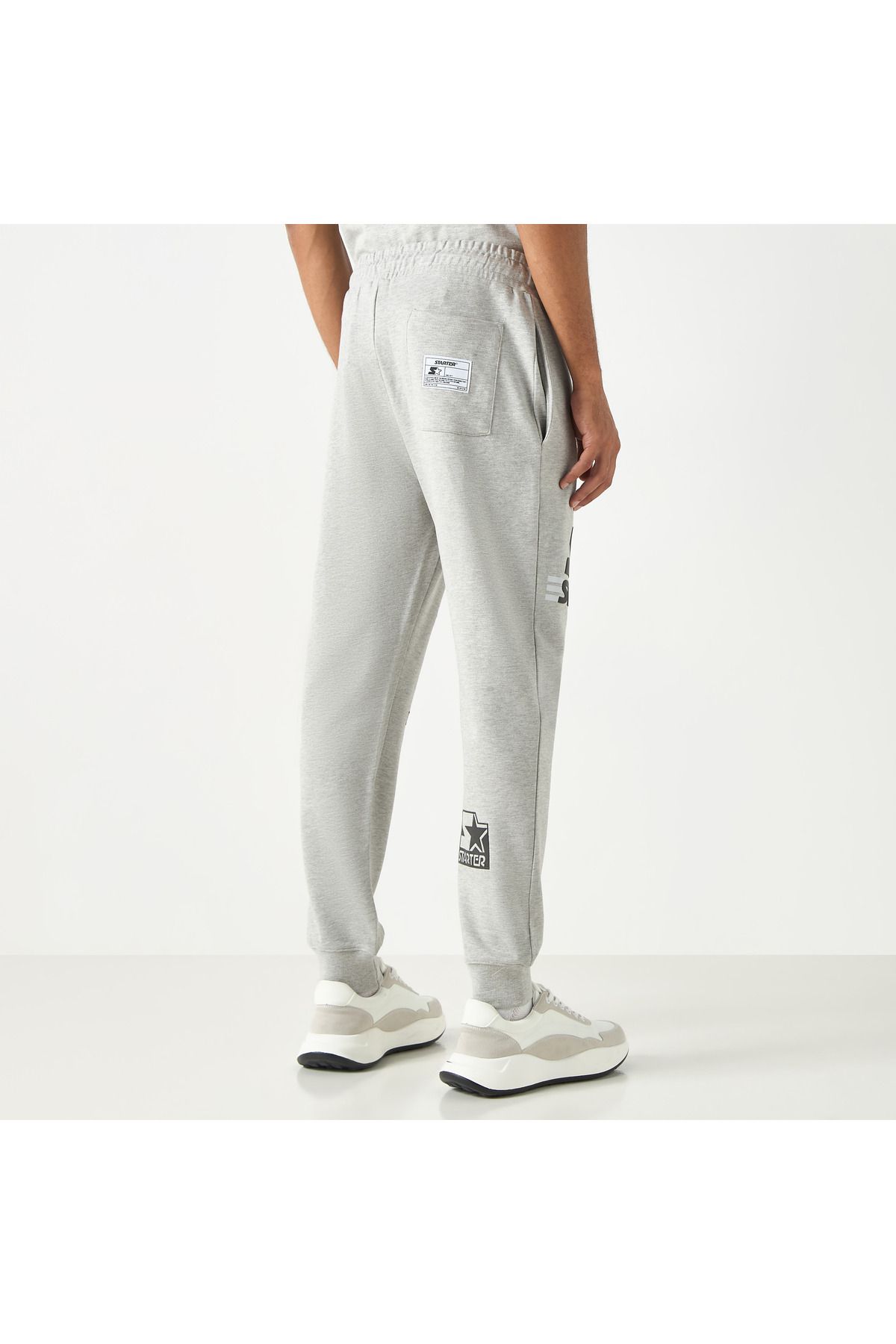 Starter-Logo Embossed Flexi Waist Relaxed Fit Joggers with Drawstring Closure 3