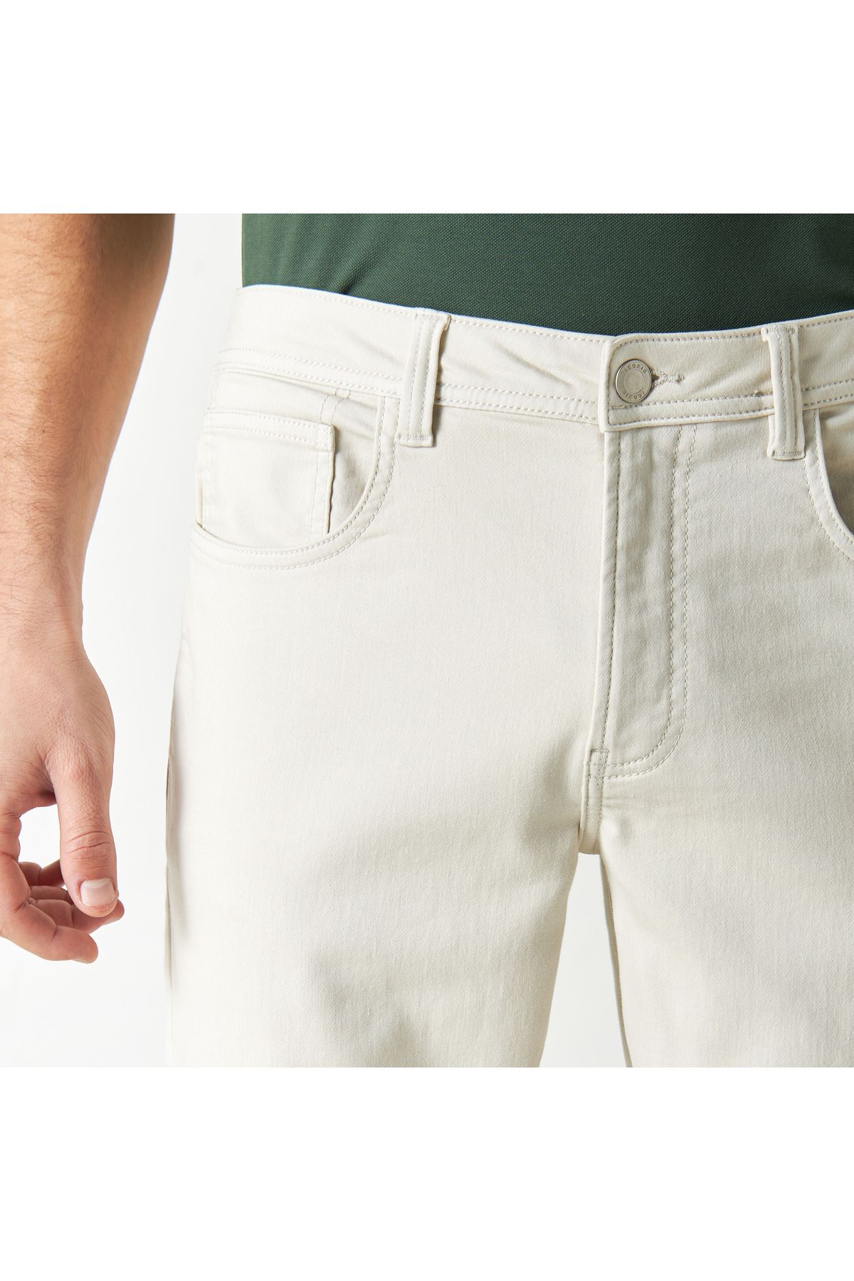 Iconic-Soft Knit Trousers with Button Closure and Pockets 4