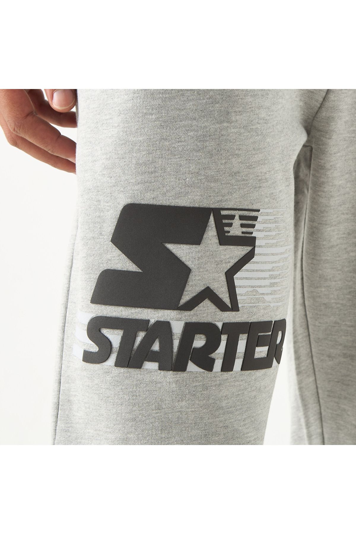 Starter-Logo Embossed Flexi Waist Relaxed Fit Joggers with Drawstring Closure 4