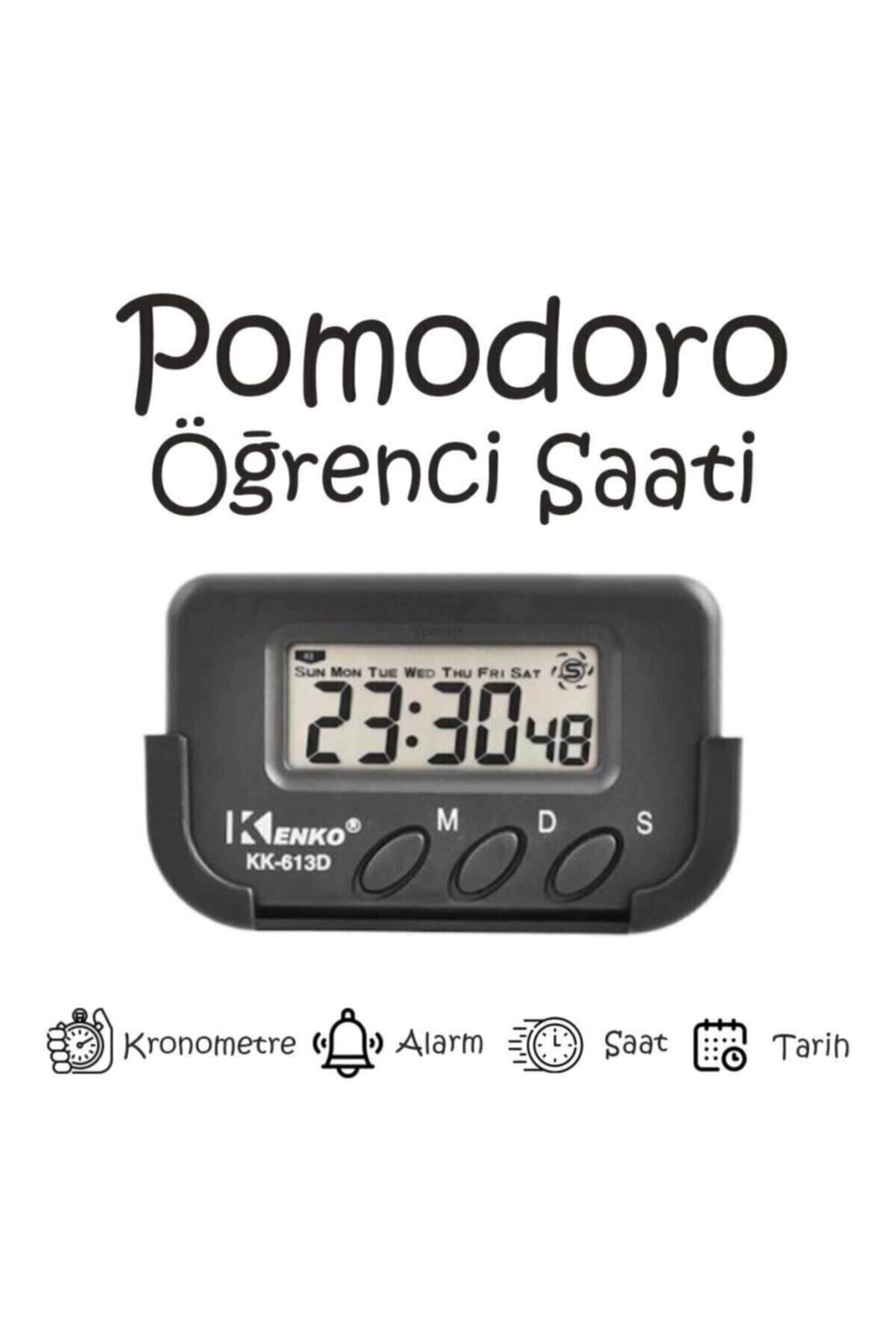 white life Pomodoro Öğrenci Saati - Kronometreli Ders Çalışma Saati - Dijital Masa Saati