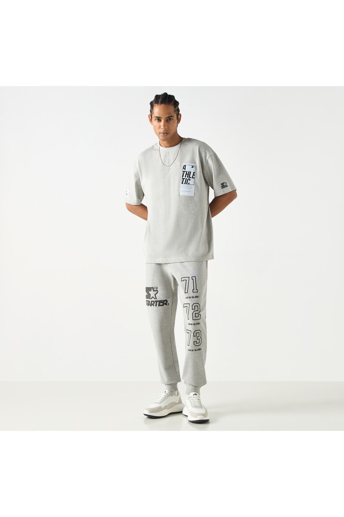 Starter-Logo Embossed Flexi Waist Relaxed Fit Joggers with Drawstring Closure 2