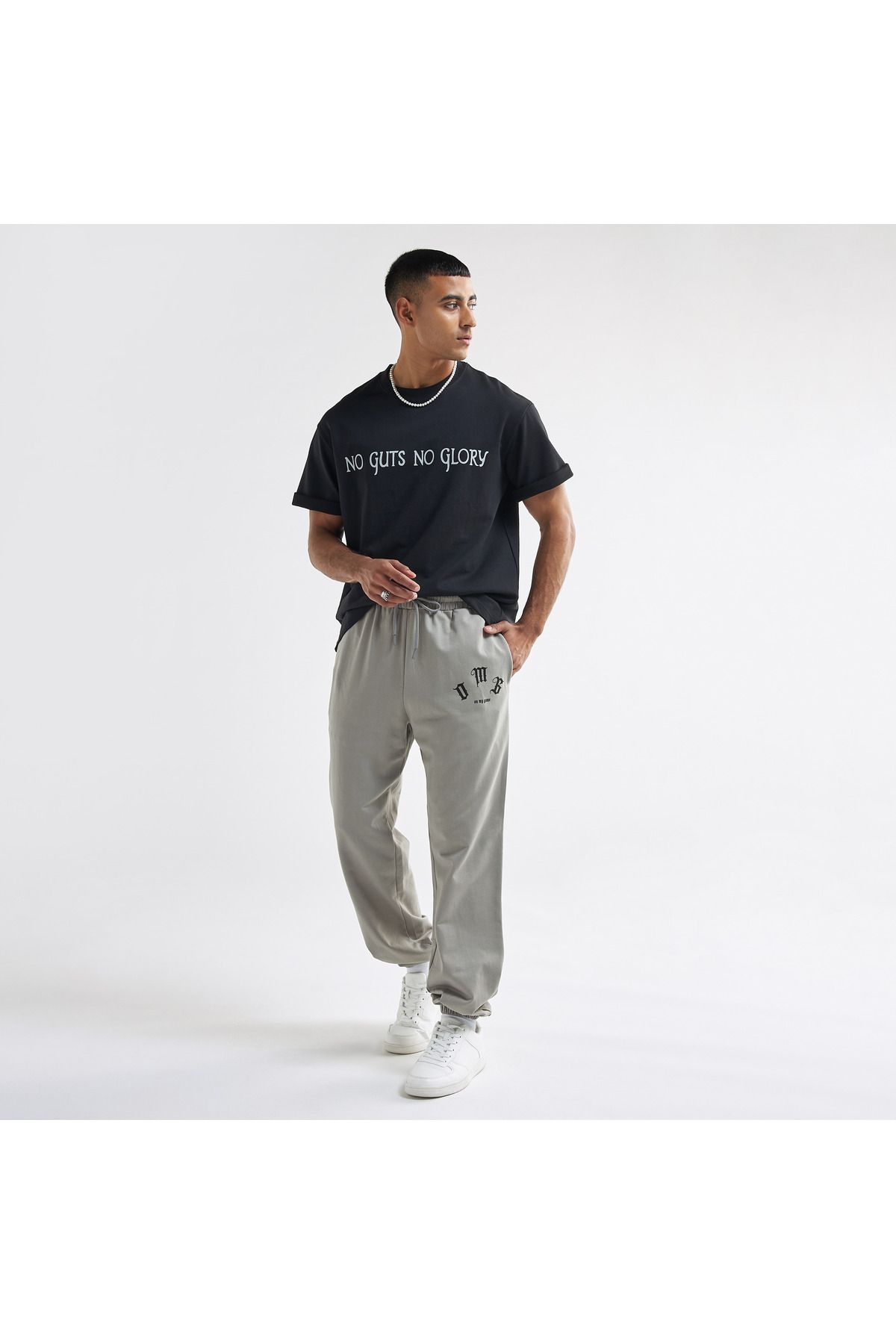 FAV-Typography Print Flexi Waist Joggers with Drawstring Closure and Pockets 2