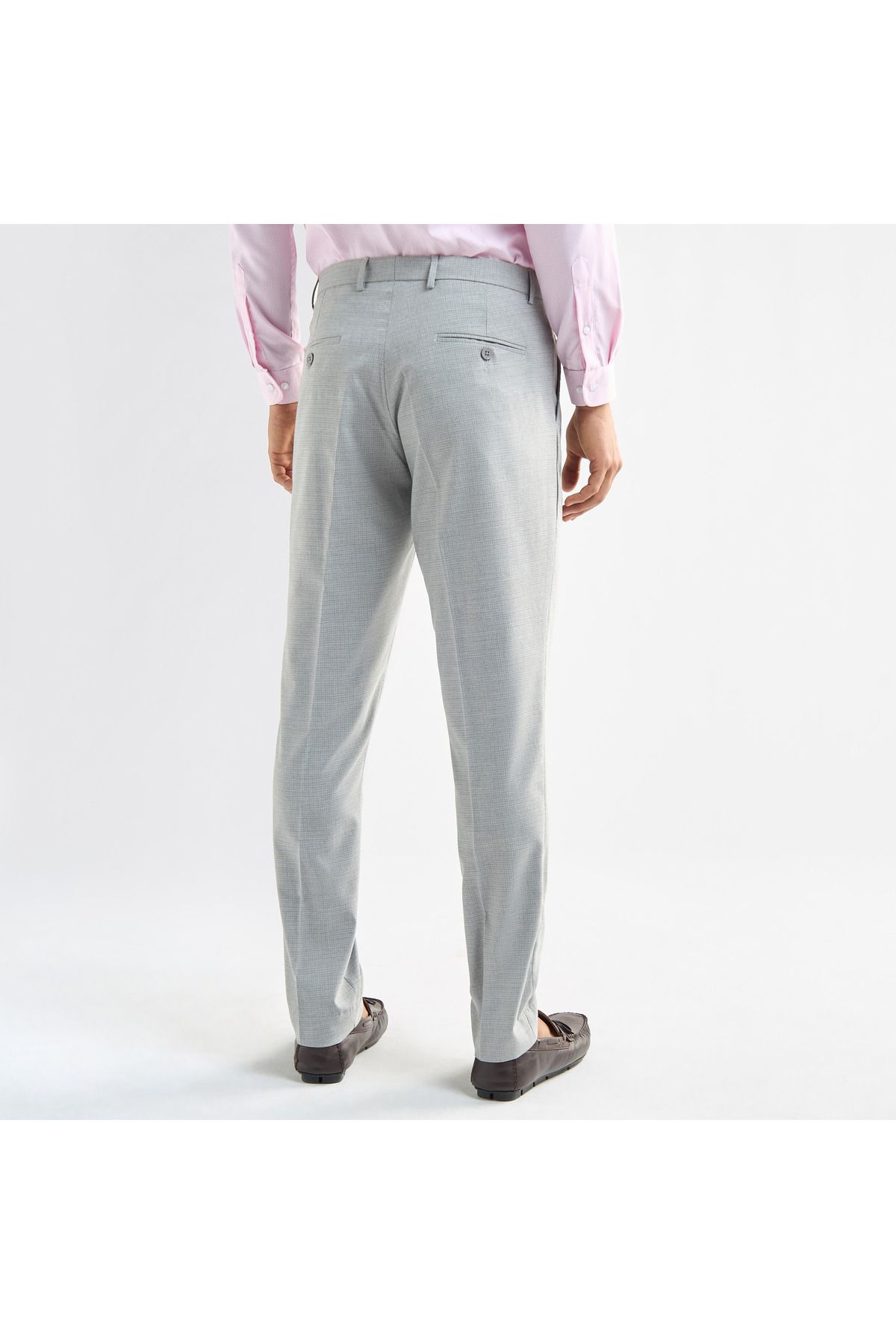 FAV-Checked Regular Fit Flexi Waist Trousers with Pockets 3