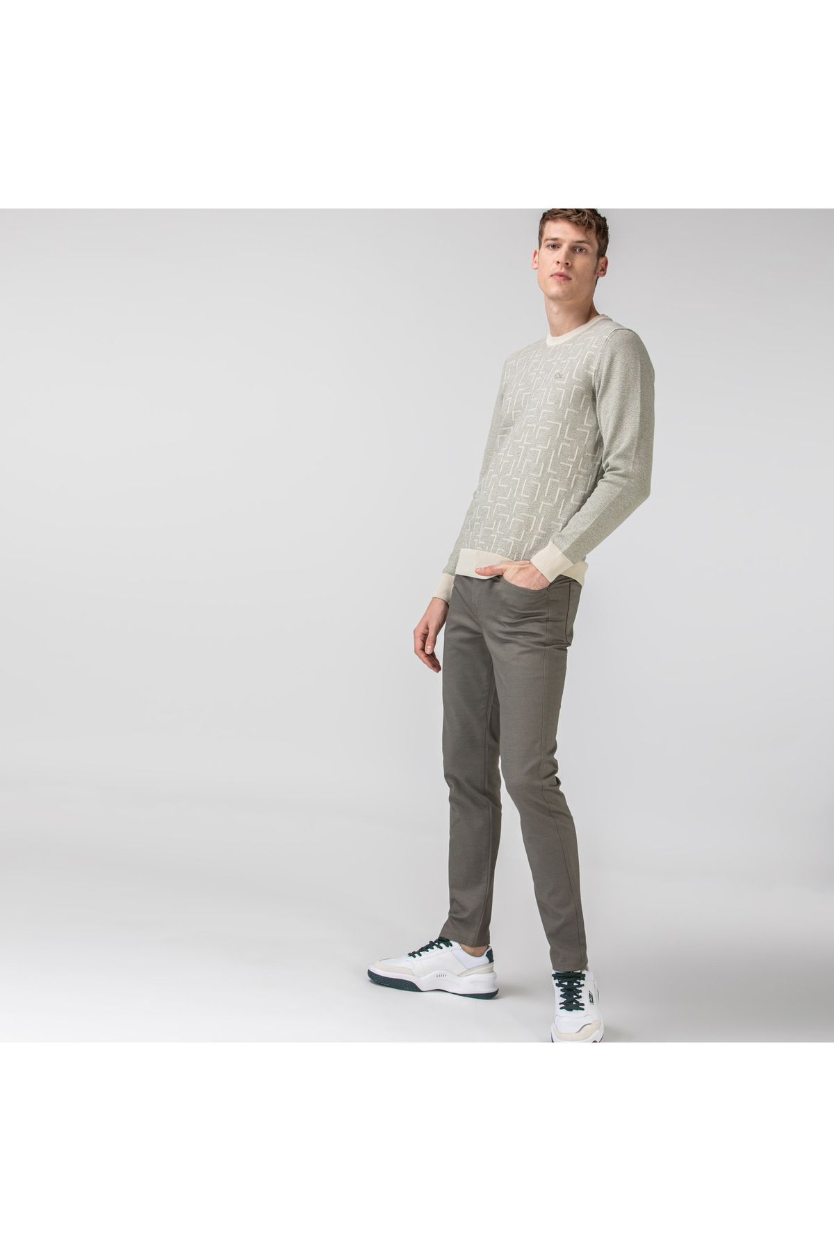 شلوار سبز مردانه باریک و اورجینال Lacoste